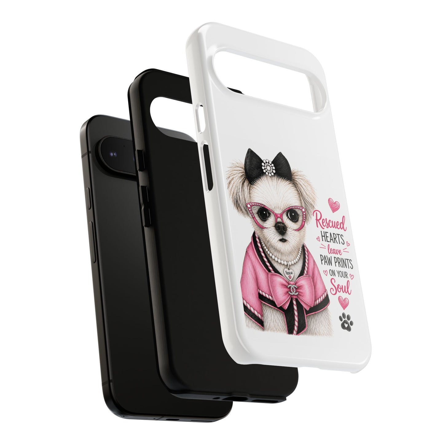 Rescued Hearts Paw Prints Phone Case