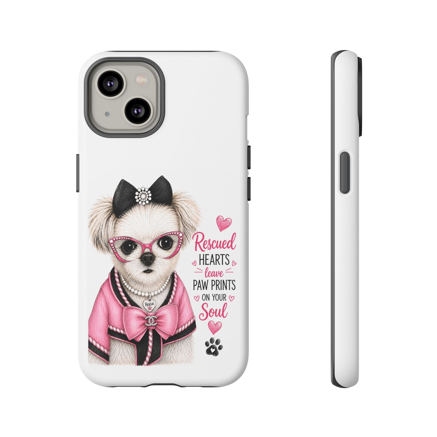 Rescued Hearts Paw Prints Phone Case