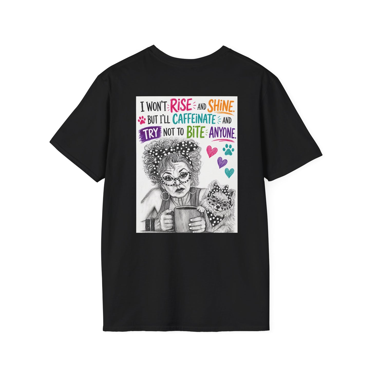 T-Shirt — Perky Pearl and Latte. I try not to bite