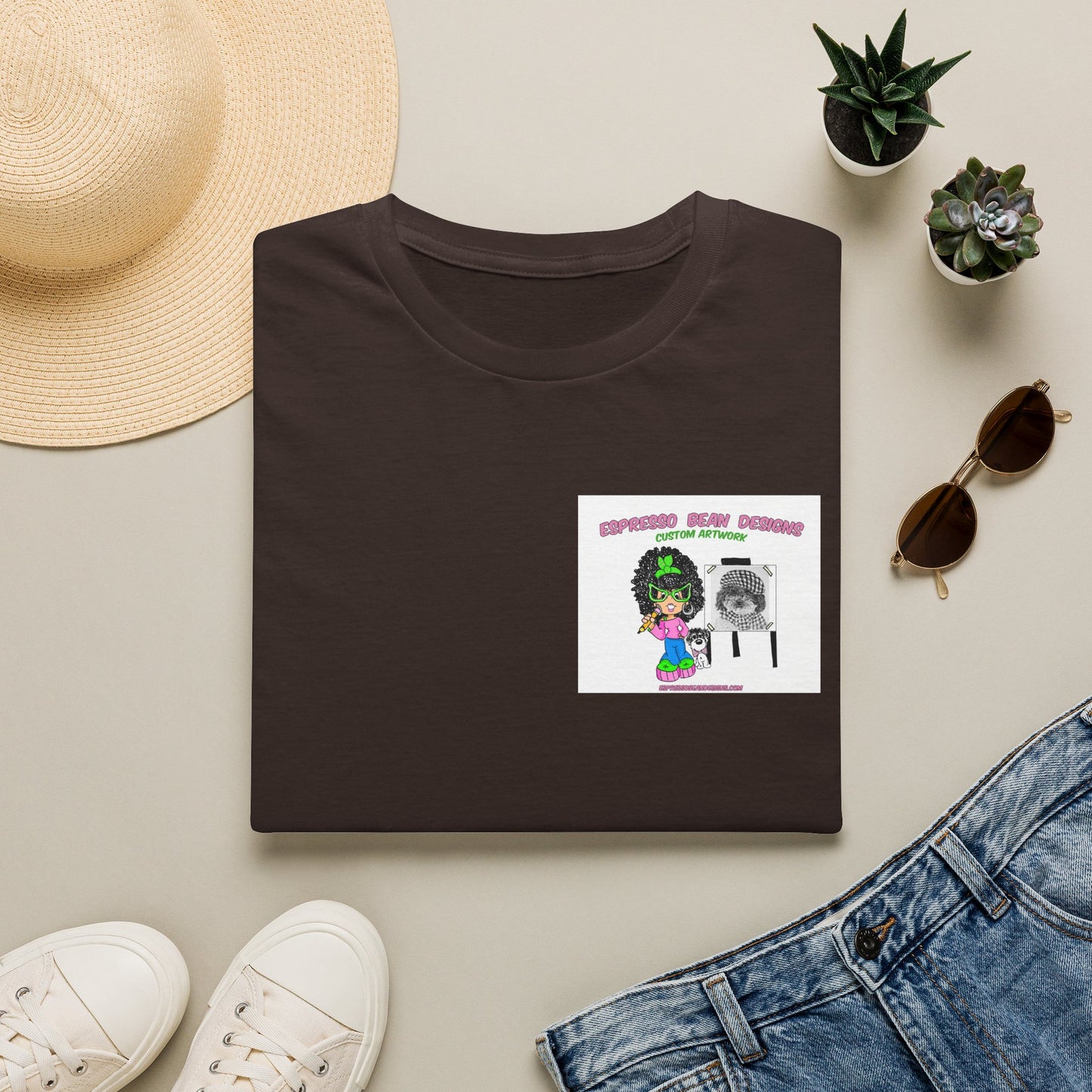 T-Shirt — Perky Pearl and Latte. I try not to bite
