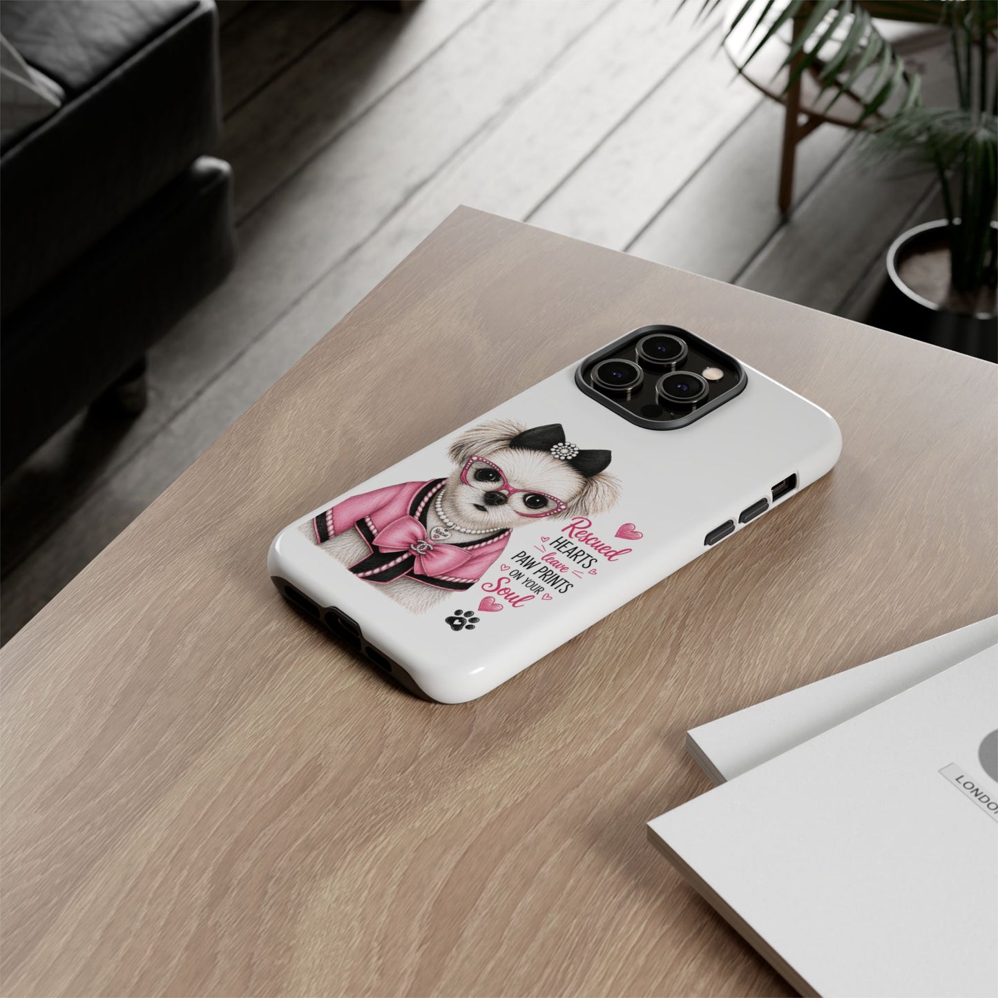 Rescued Hearts Paw Prints Phone Case