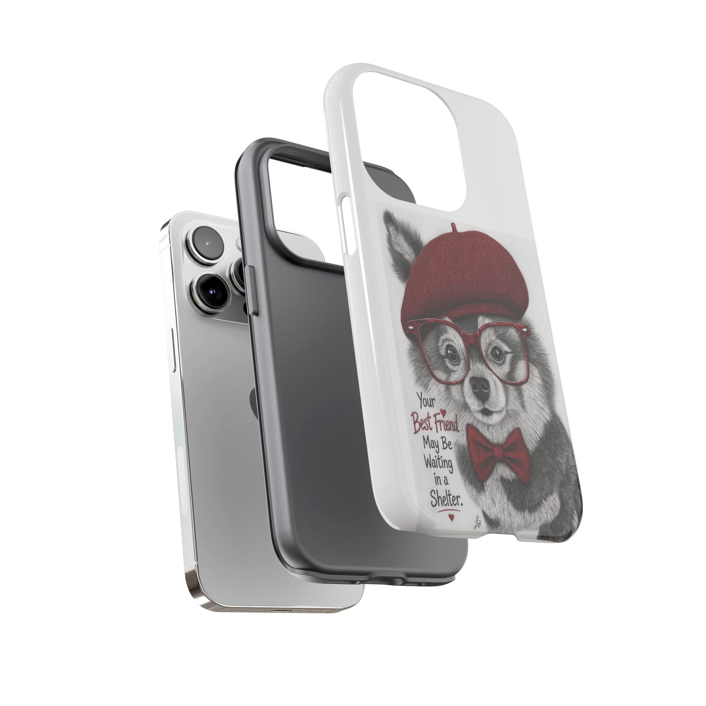 Rescue Pup Art Phone Case – "Your Best Friend May Be Waiting in a Shelter"