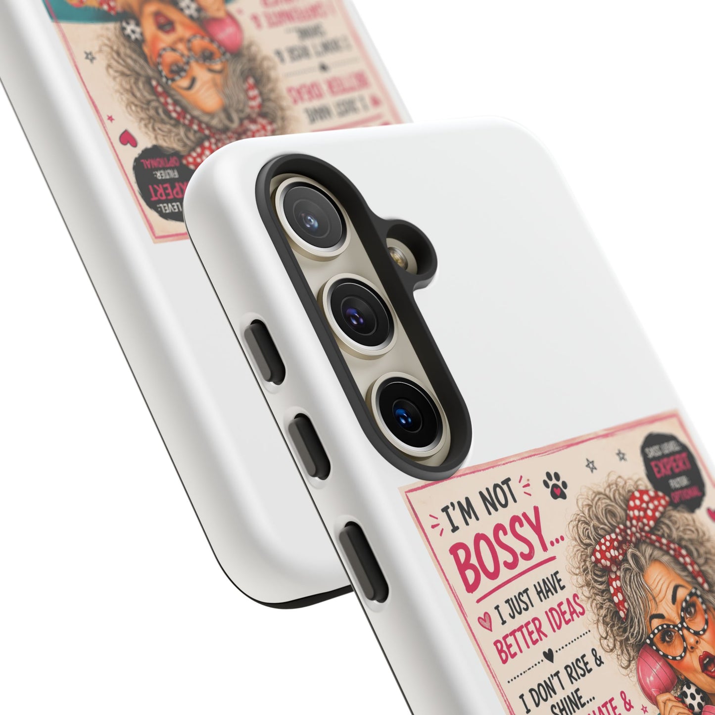 Perky Pearl and Latte Phone Case — "I'm Not Bossy" Funny Dog Lover & Sarcastic Woman Protective Tough Case