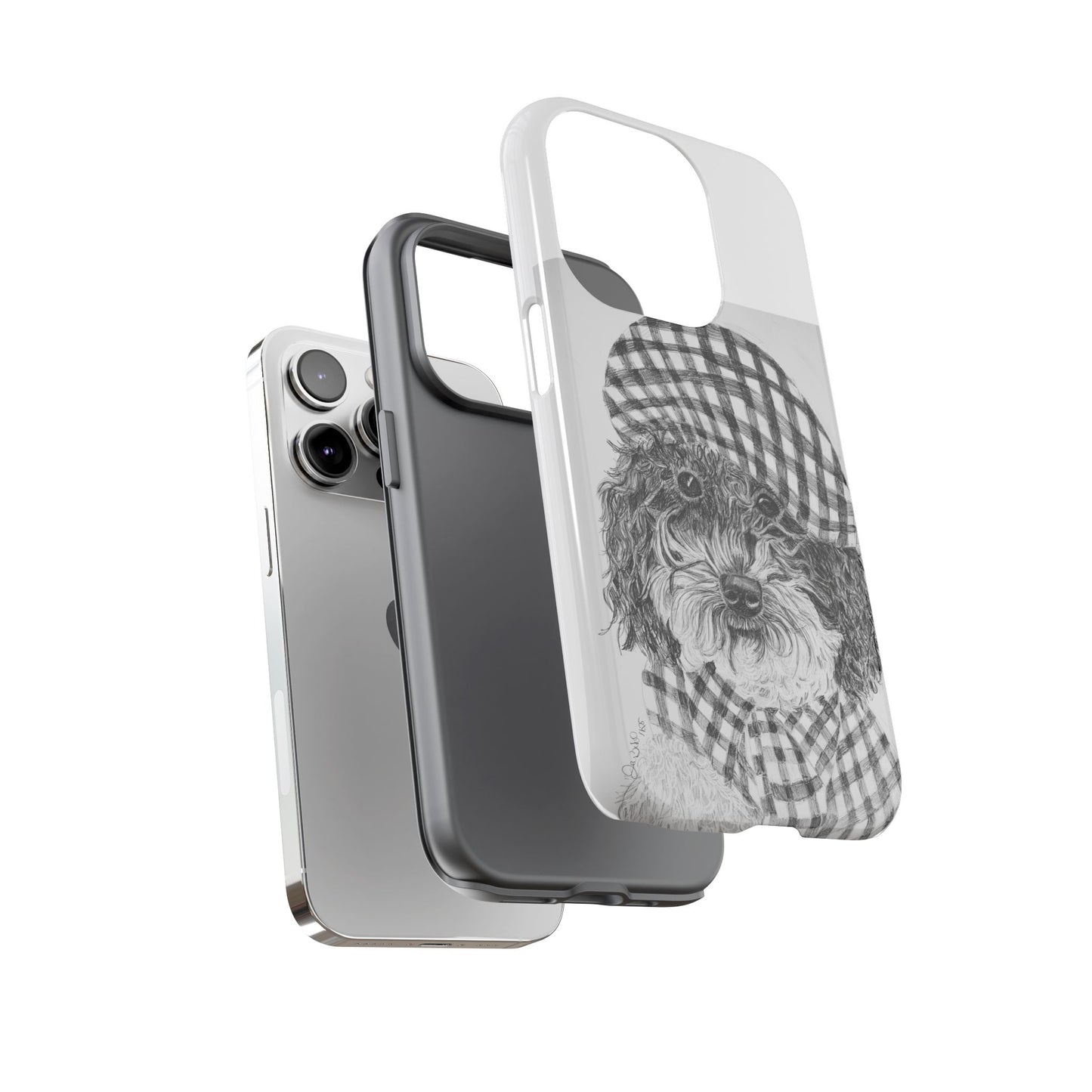 Cute Dog Phone Case — Flannel Elmer  in Plaid Hat