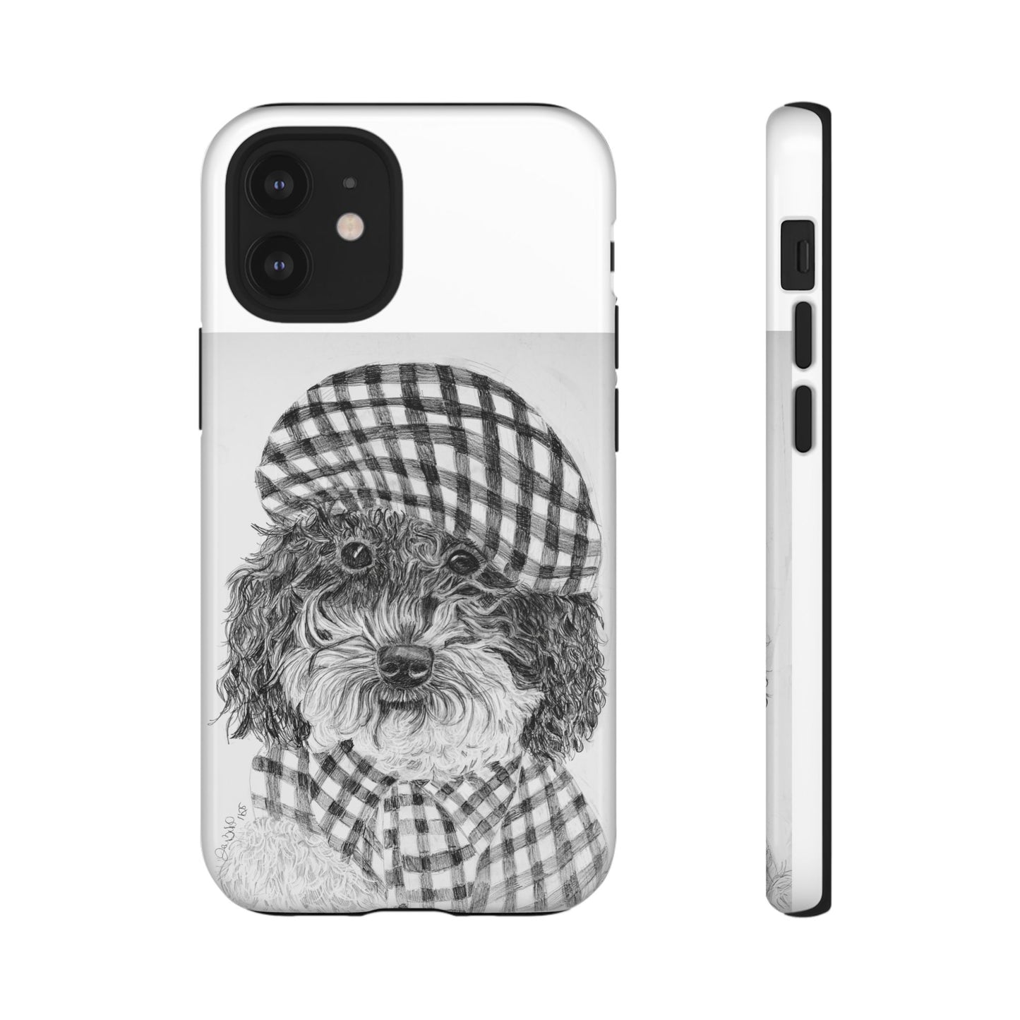 Cute Dog Phone Case — Flannel Elmer  in Plaid Hat