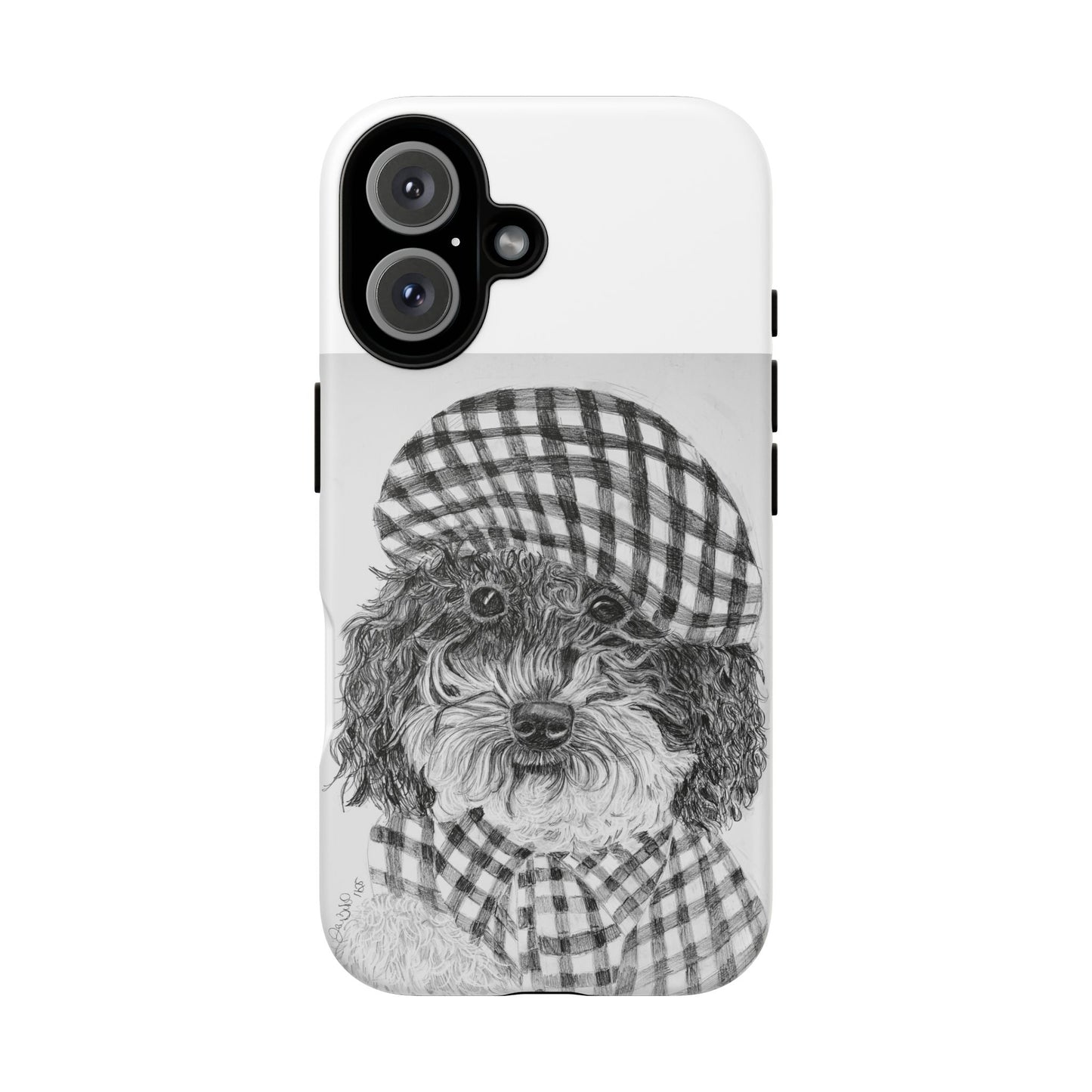 Cute Dog Phone Case — Flannel Elmer  in Plaid Hat