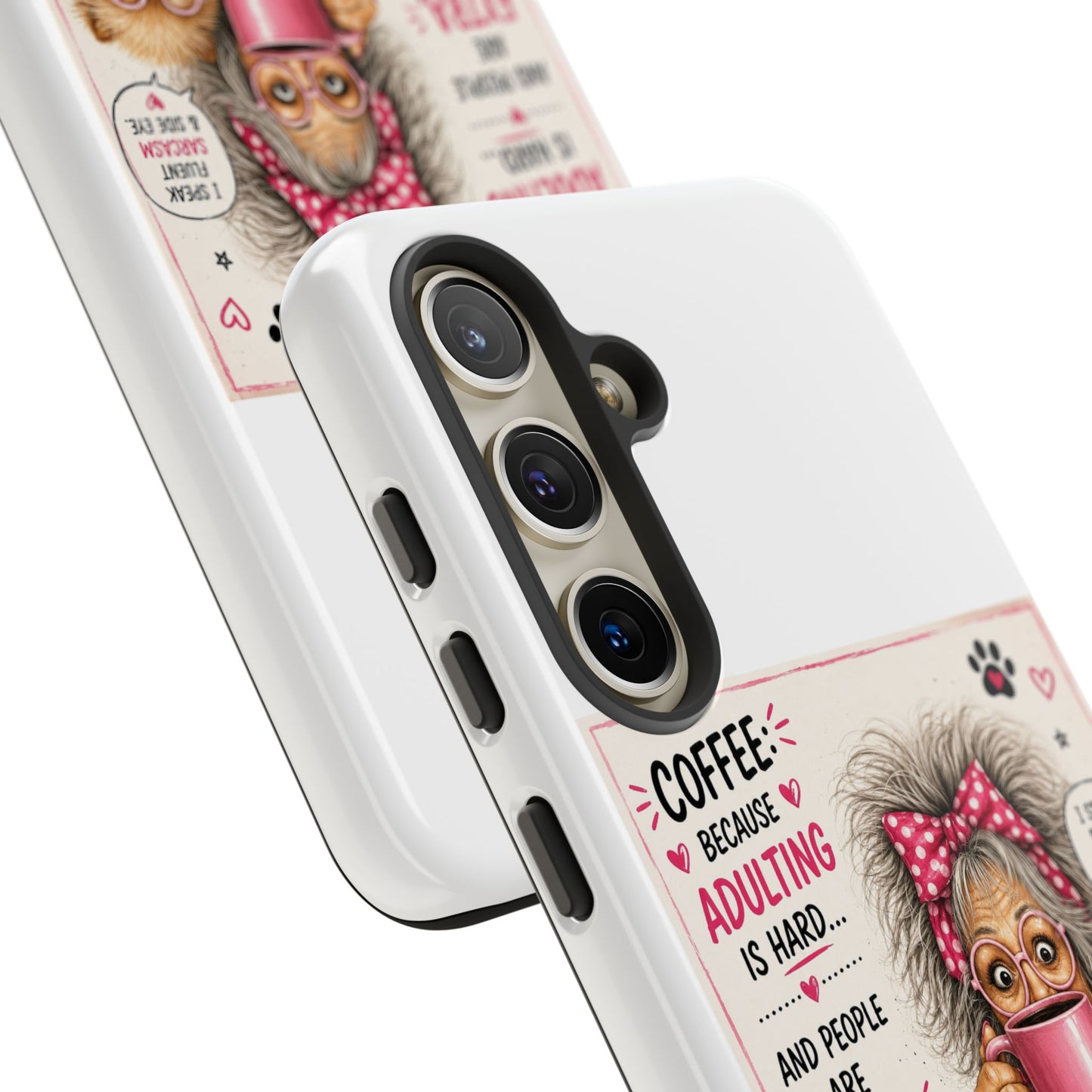 Perky Pearl and LattePhone Case — Funny "Adulting Is Hard" Cozy Design