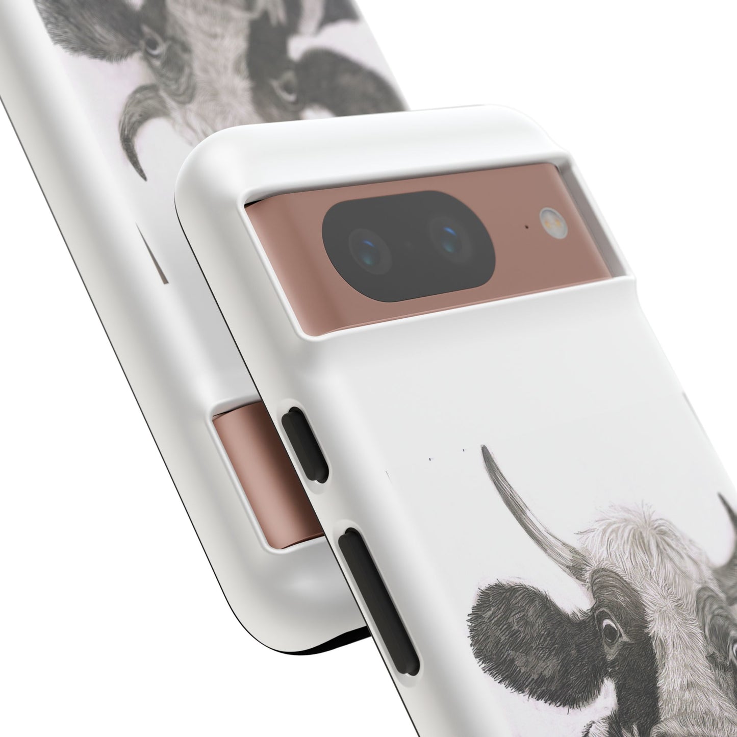 Cow Sketch Tough Phone Case — Protective iPhone Cover with Whimsical Cow Illustration