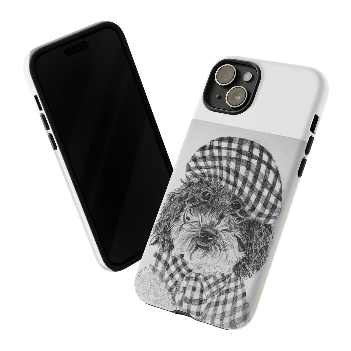 Cute Dog Phone Case — Flannel Elmer  in Plaid Hat