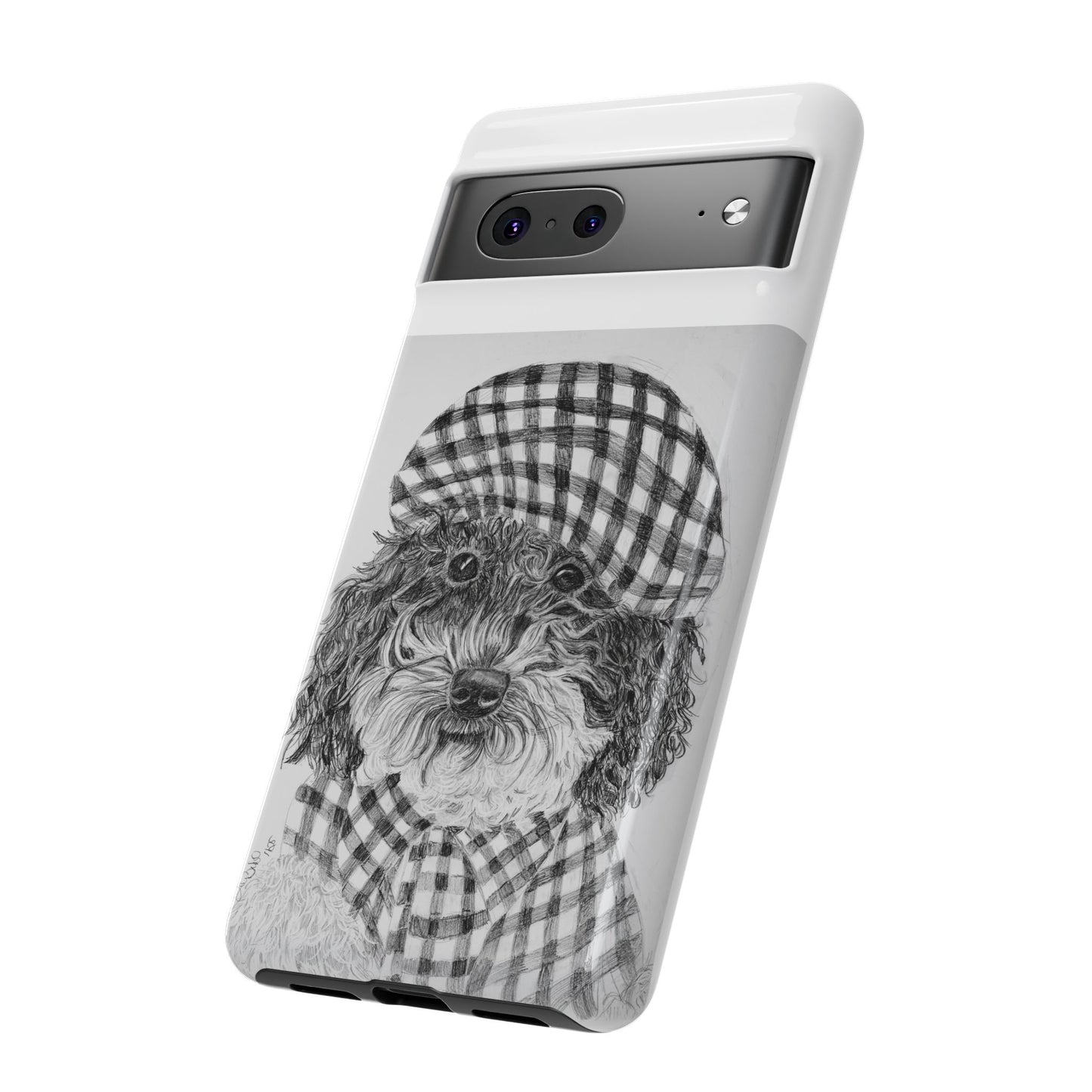 Cute Dog Phone Case — Flannel Elmer  in Plaid Hat