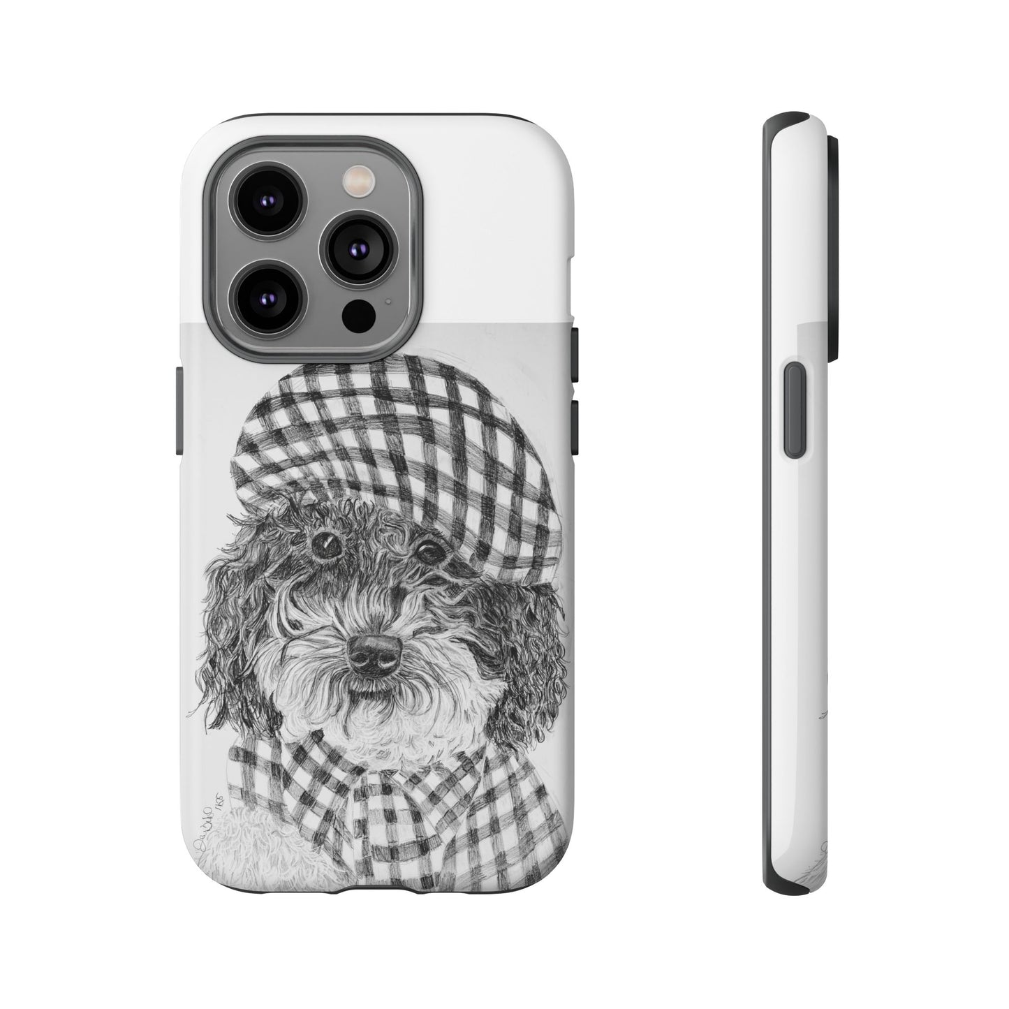 Cute Dog Phone Case — Flannel Elmer  in Plaid Hat