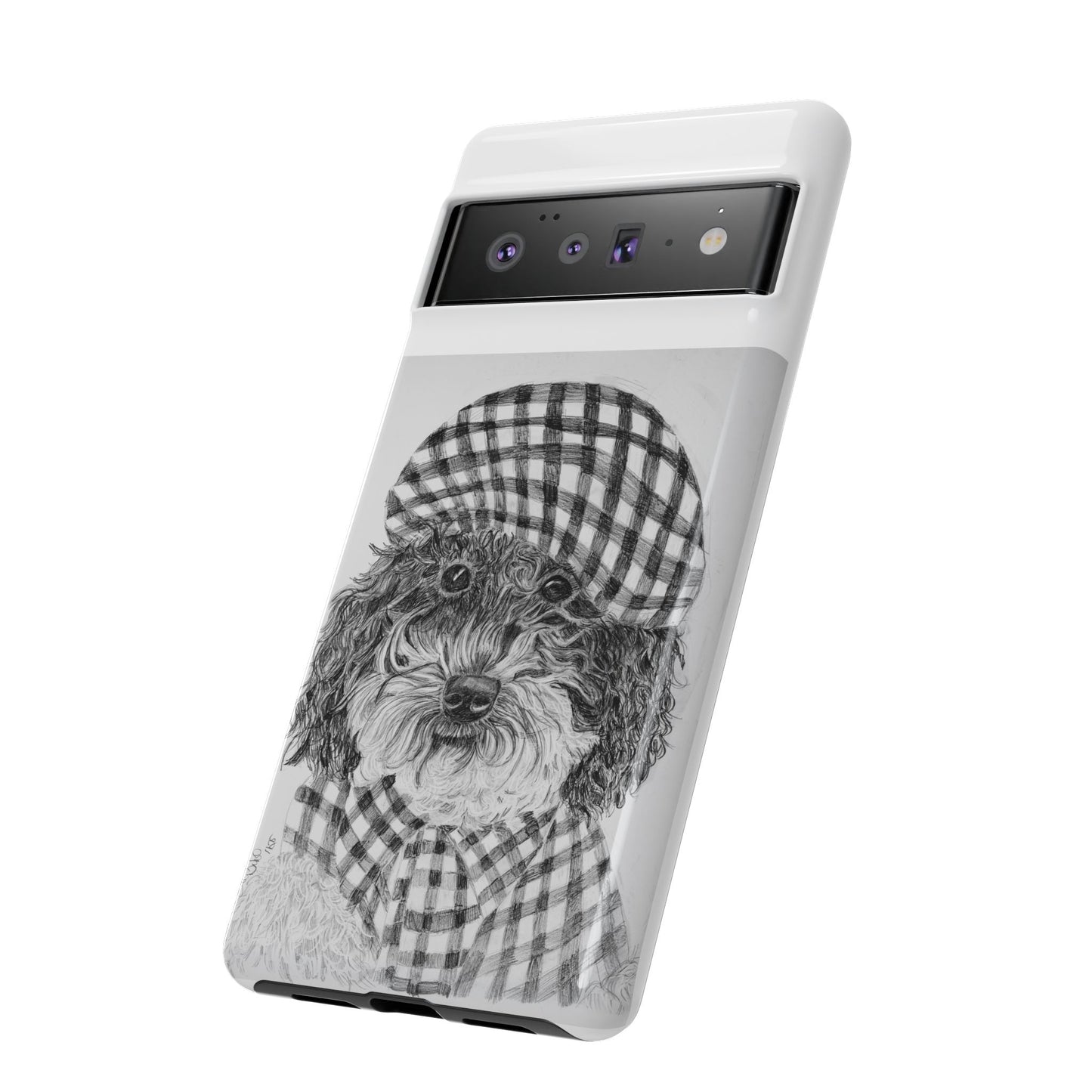 Cute Dog Phone Case — Flannel Elmer  in Plaid Hat