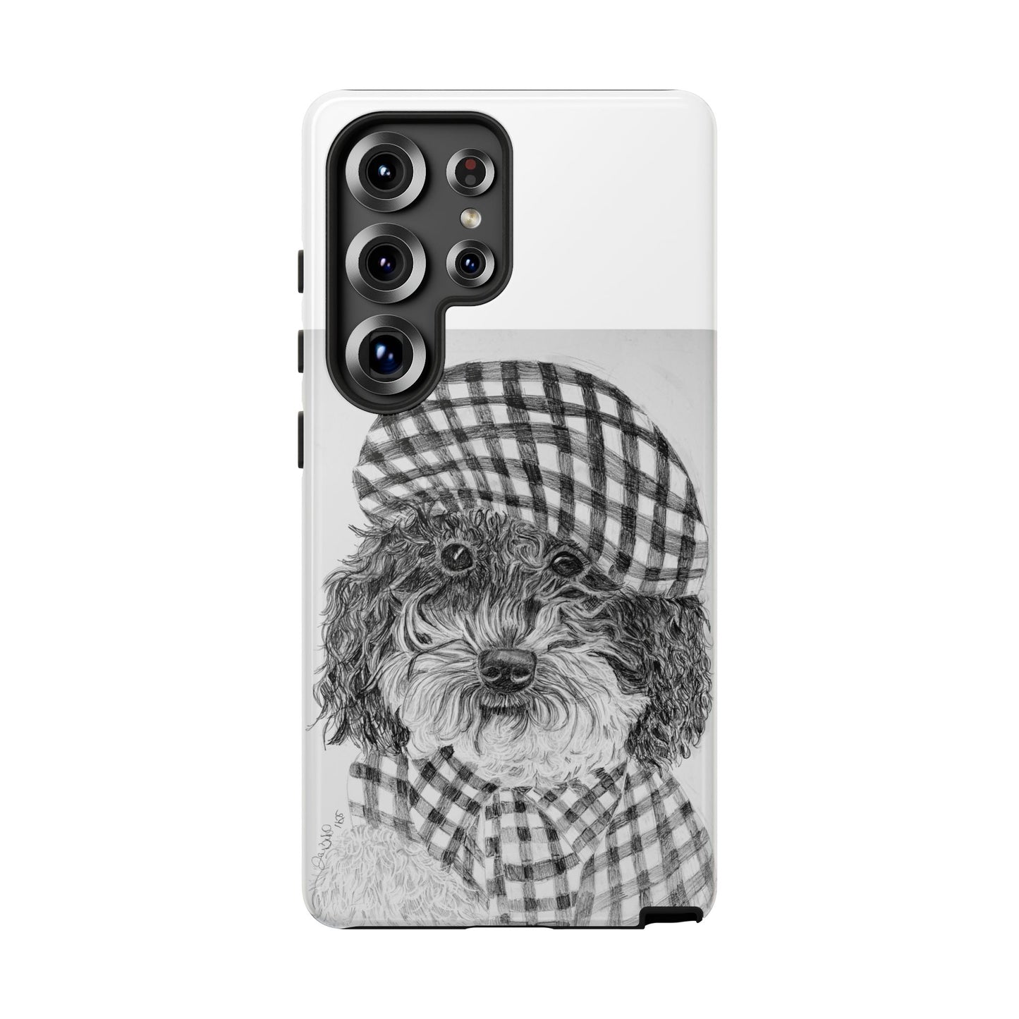 Cute Dog Phone Case — Flannel Elmer  in Plaid Hat