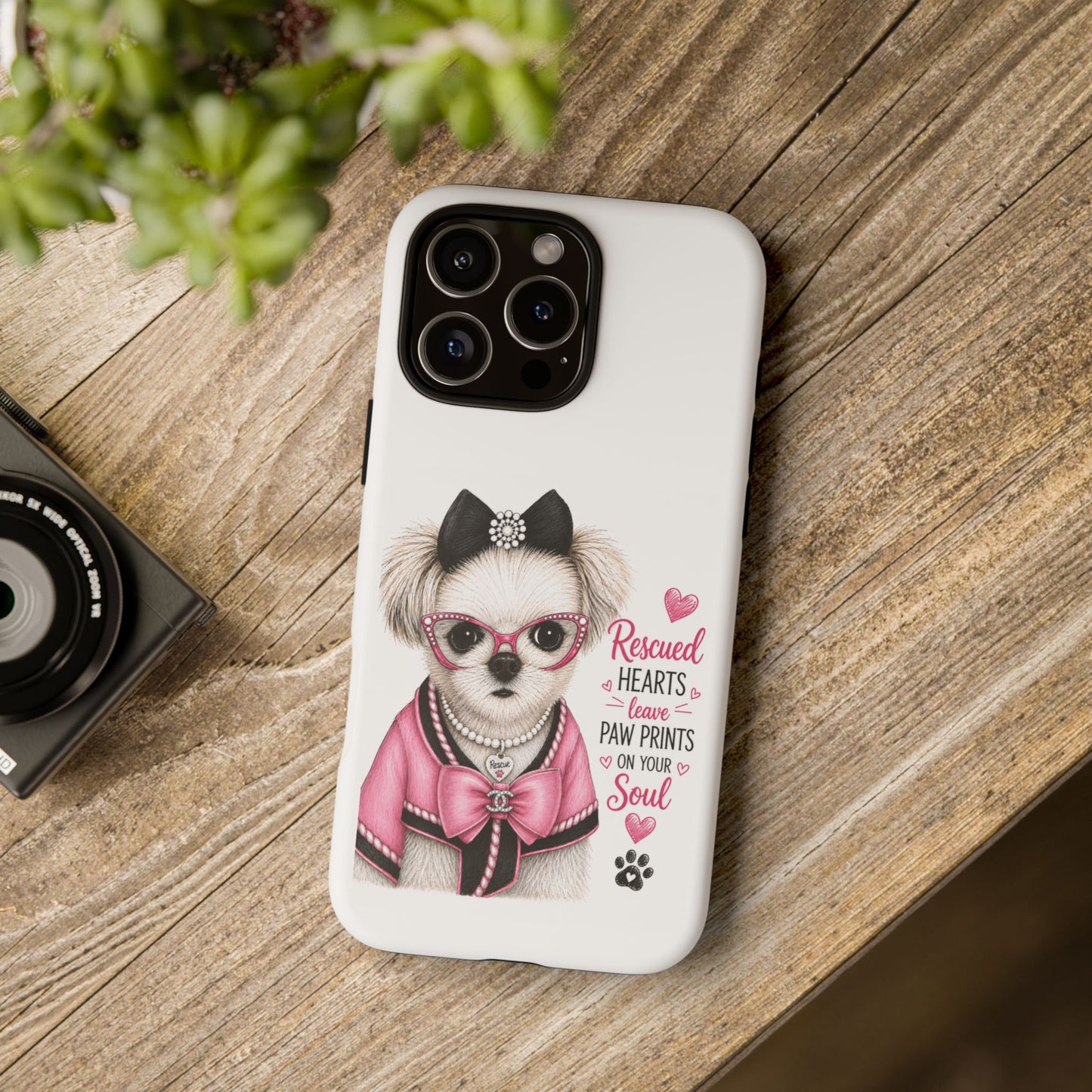 Rescued Hearts Paw Prints Phone Case