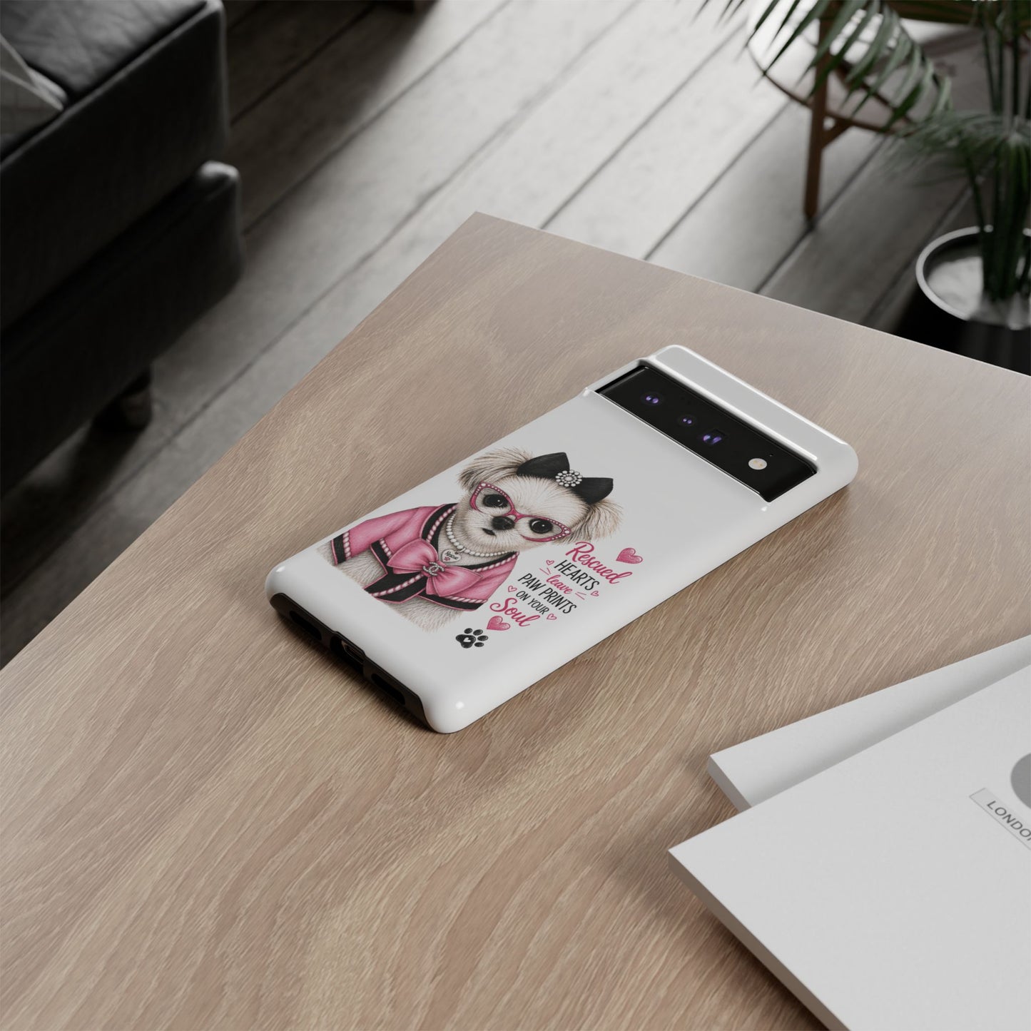 Rescued Hearts Paw Prints Phone Case