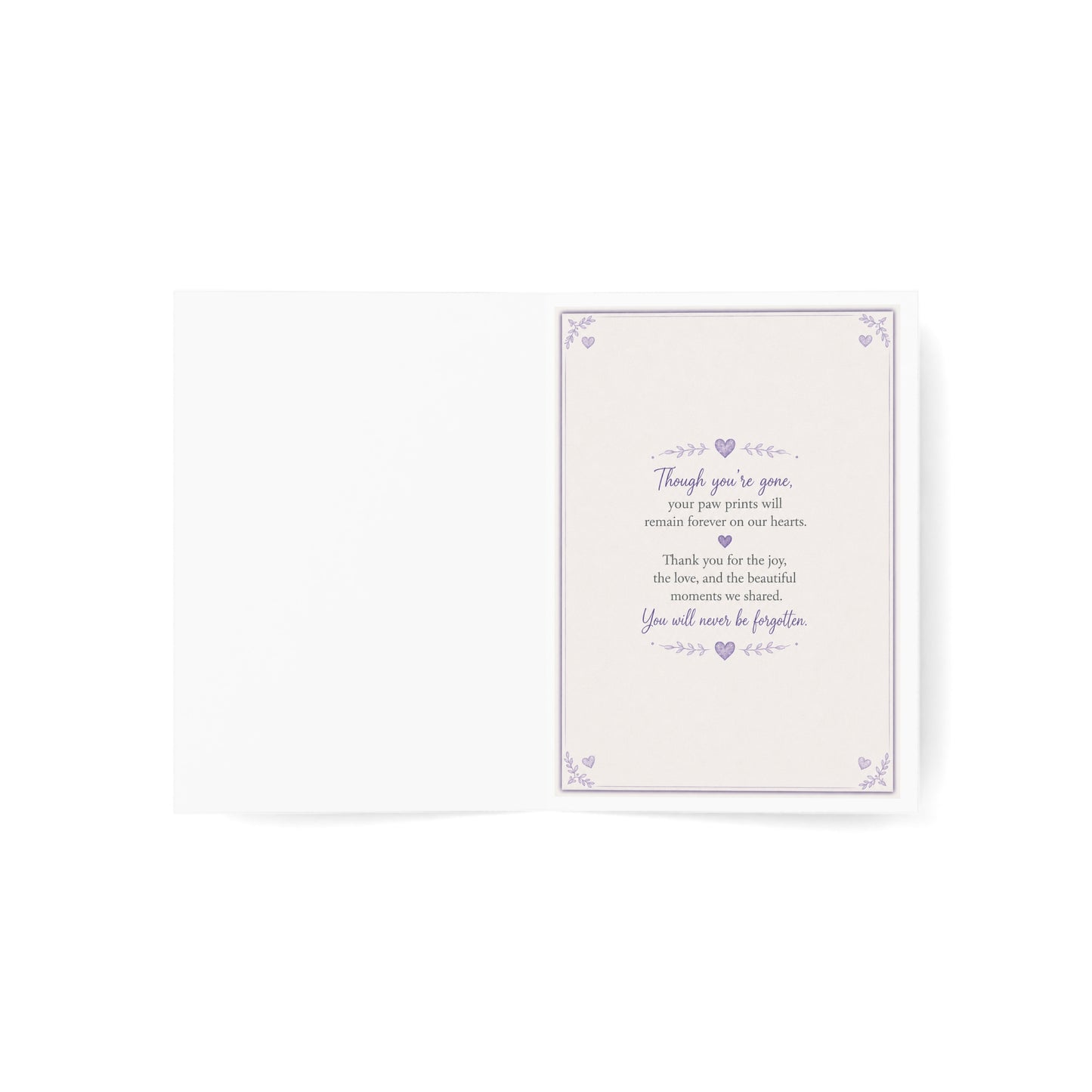 In Loving Memory Pet Sympathy Greeting Card — Butterfly Dog Memorial Card (1/10/30/50 pcs)