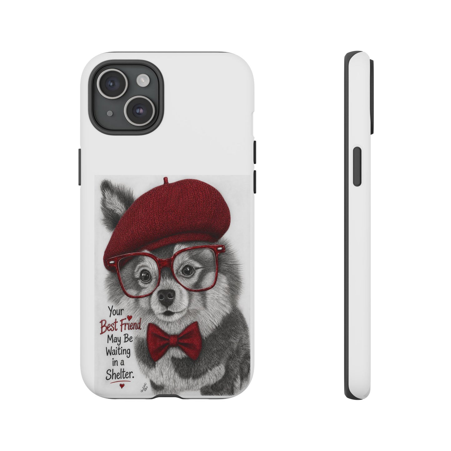 Rescue Pup Art Phone Case – "Your Best Friend May Be Waiting in a Shelter"