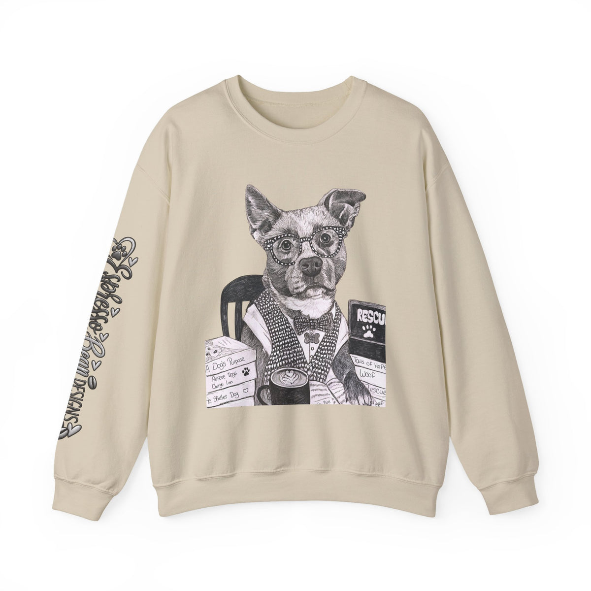Rescue Dog Crewneck Sweatshirt — "Glenn Powell" Adopt Don’t Shop Design
