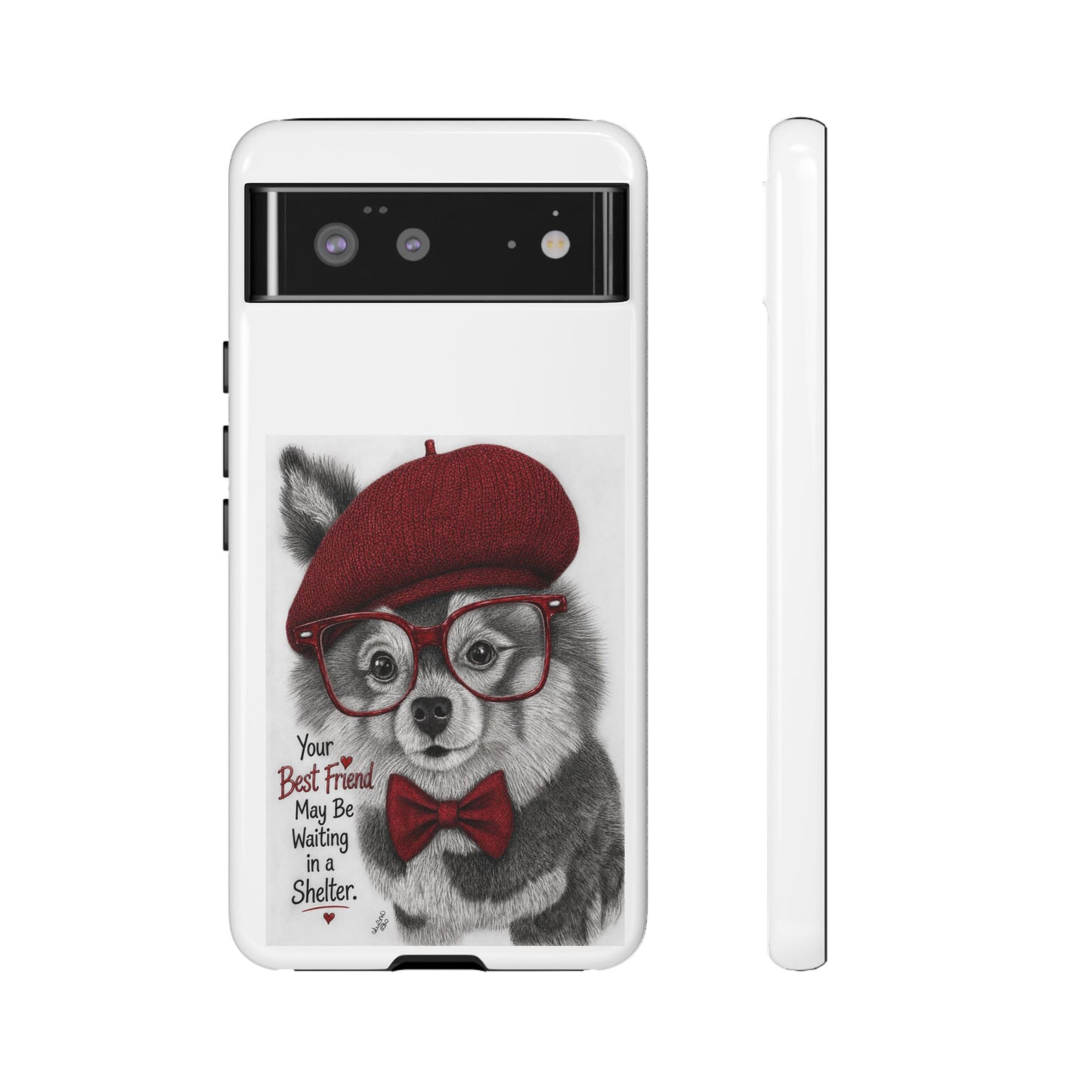 Rescue Pup Art Phone Case – "Your Best Friend May Be Waiting in a Shelter"
