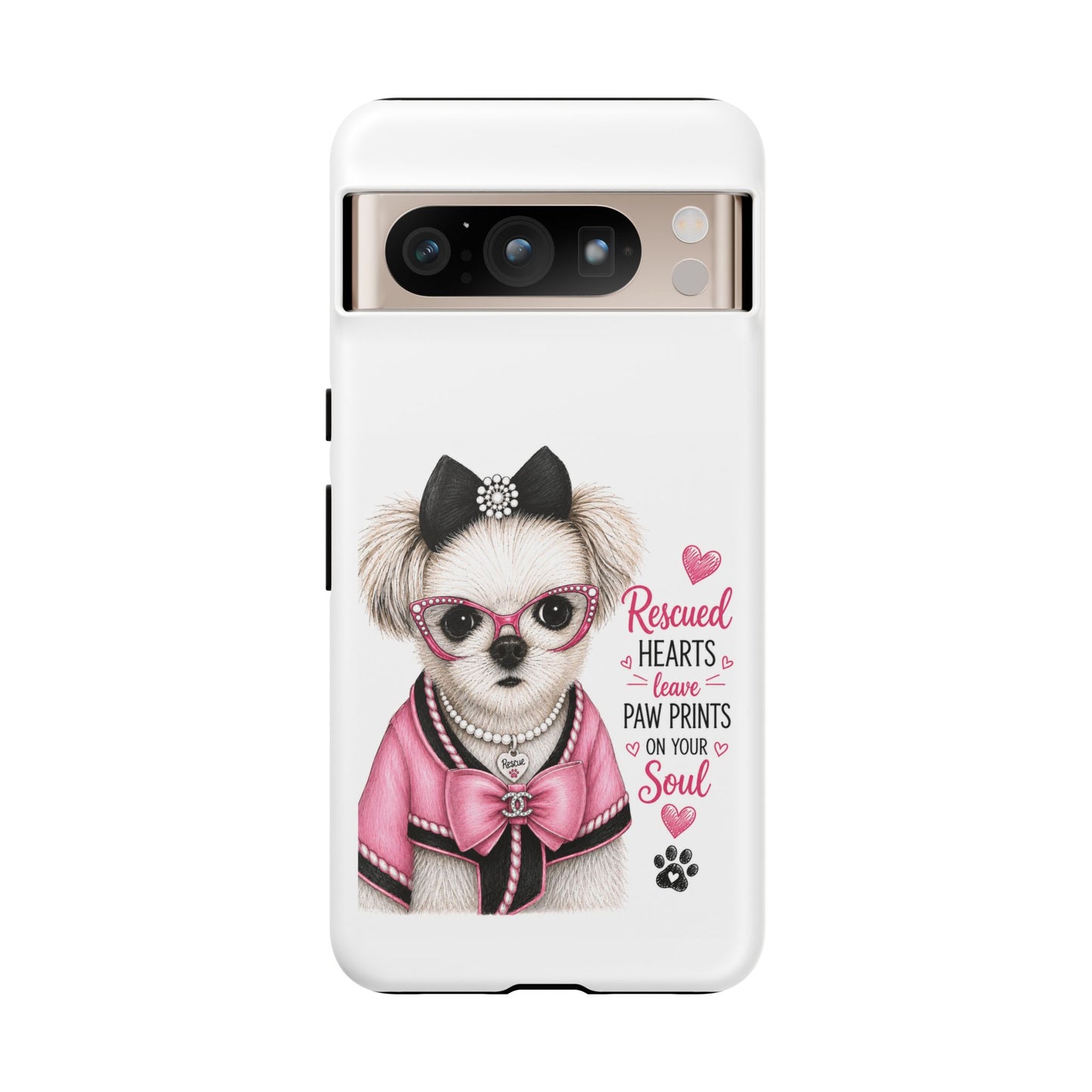 Rescued Hearts Paw Prints Phone Case