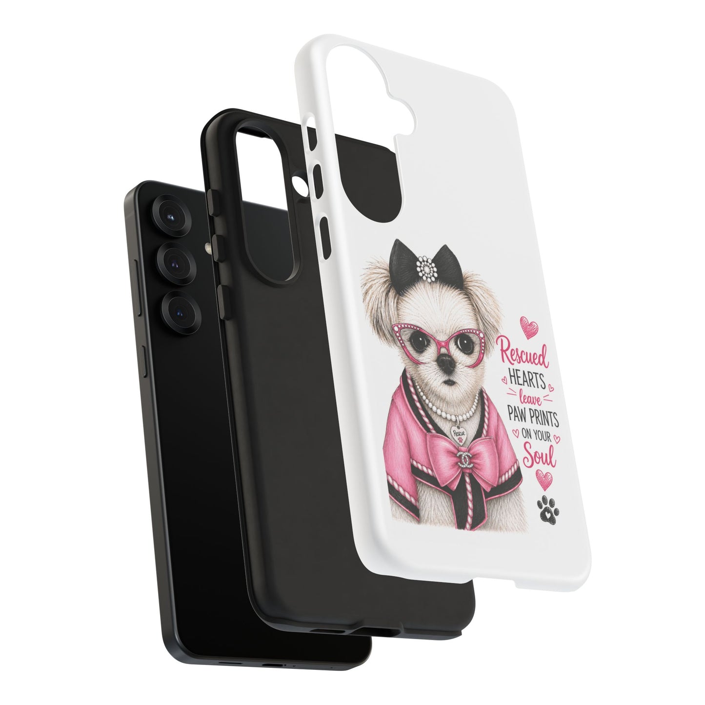 Rescued Hearts Paw Prints Phone Case