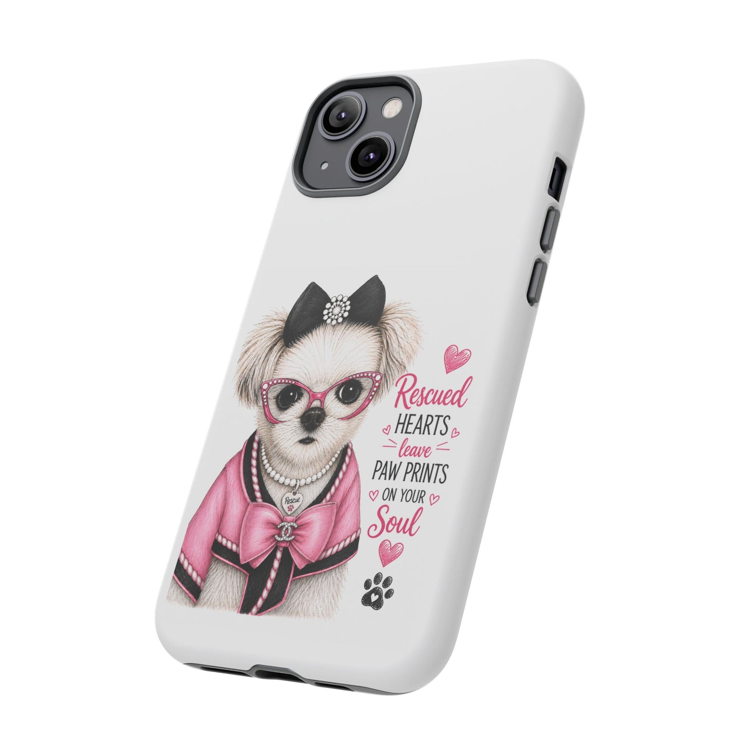 Rescued Hearts Paw Prints Phone Case