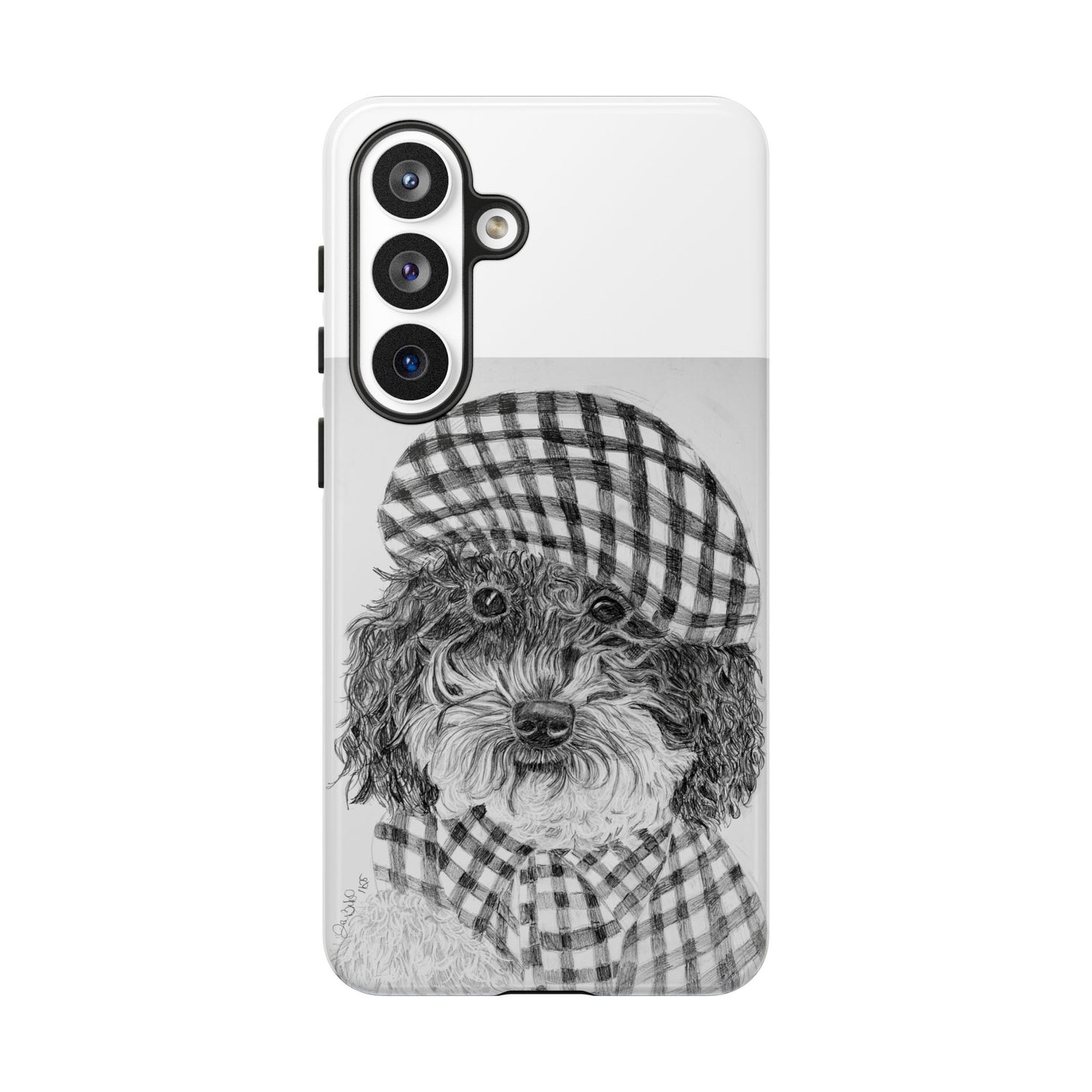 Cute Dog Phone Case — Flannel Elmer  in Plaid Hat