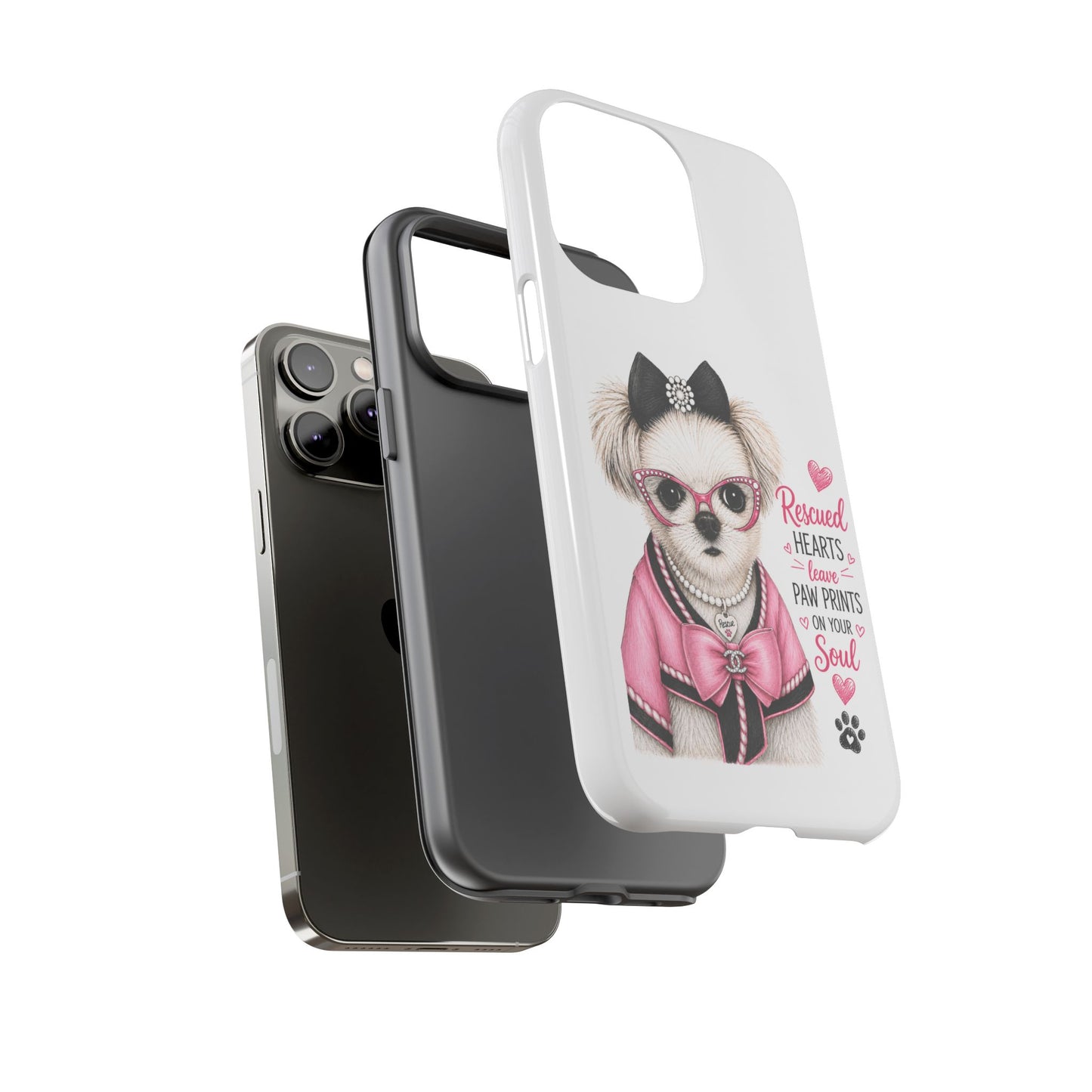 Rescued Hearts Paw Prints Phone Case