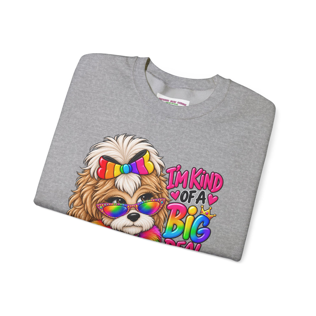 Cute Rainbow Puppy "I'm Kind of a Big Deal" Sweatshirt