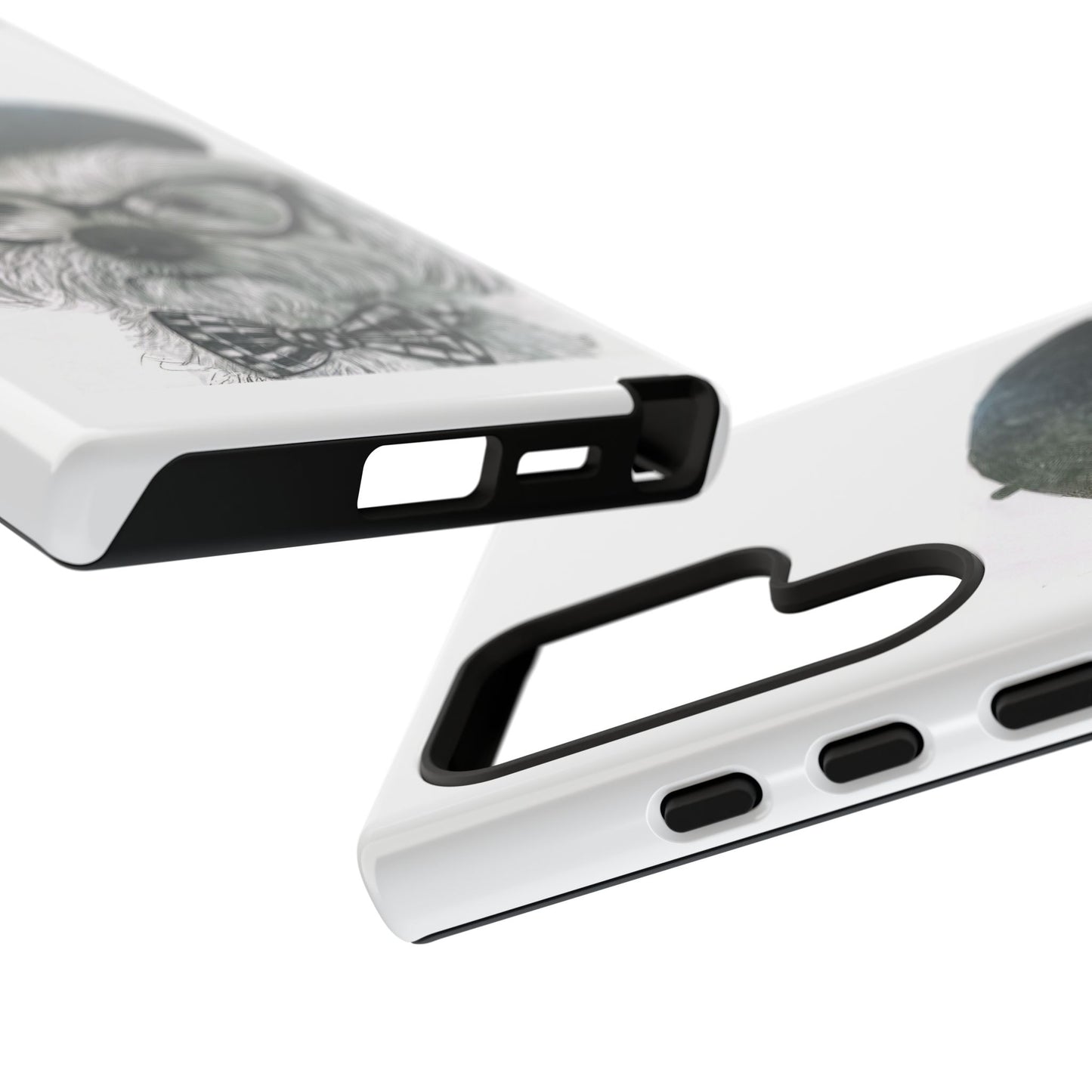 Dog Portrait Phone Case — Dexter with Beret, Glasses & Bow Tie