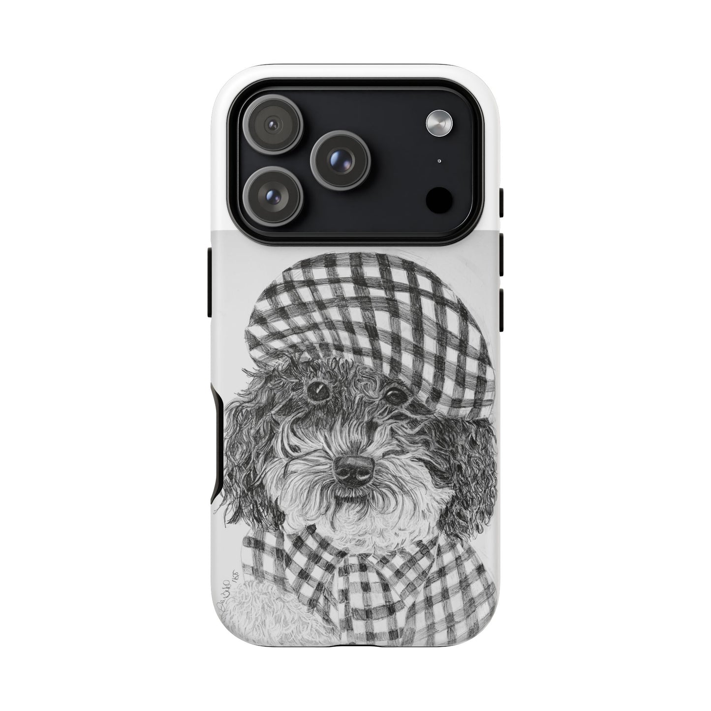 Cute Dog Phone Case — Flannel Elmer  in Plaid Hat