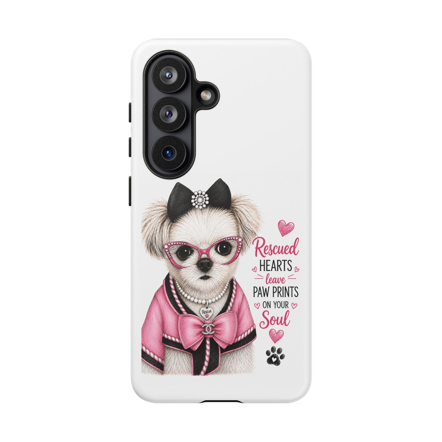Rescued Hearts Paw Prints Phone Case