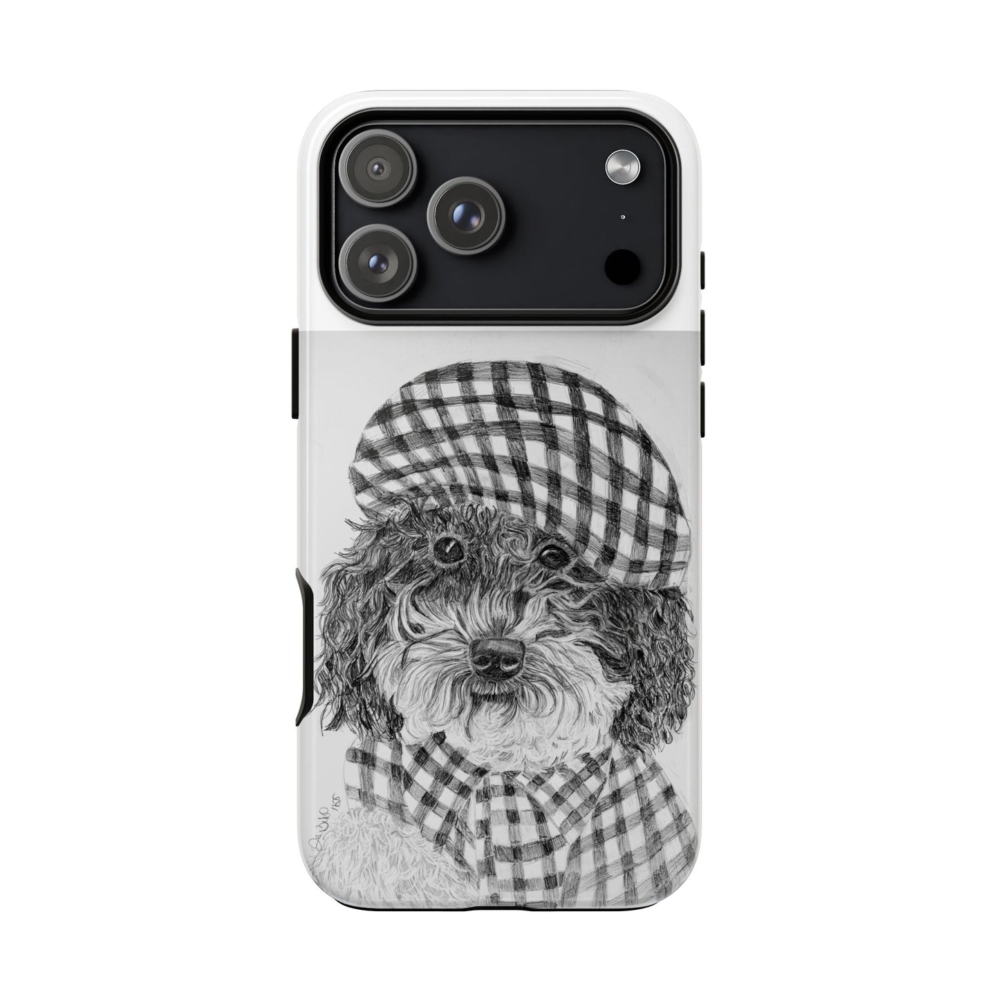 Cute Dog Phone Case — Flannel Elmer  in Plaid Hat