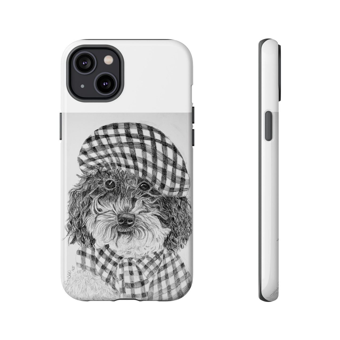 Cute Dog Phone Case — Flannel Elmer  in Plaid Hat