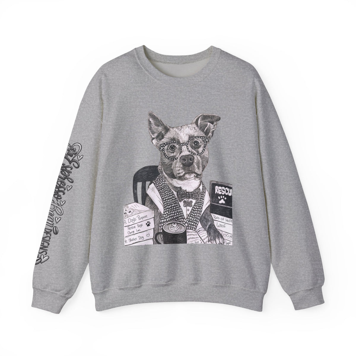 Rescue Dog Crewneck Sweatshirt — "Glenn Powell" Adopt Don’t Shop Design
