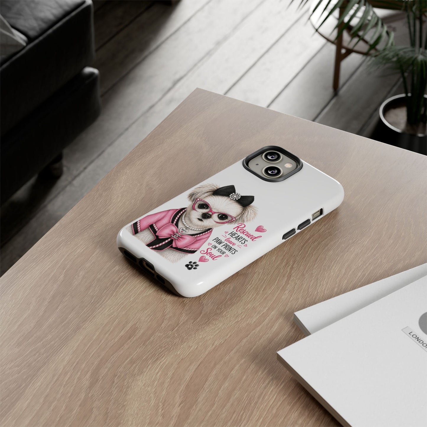 Rescued Hearts Paw Prints Phone Case