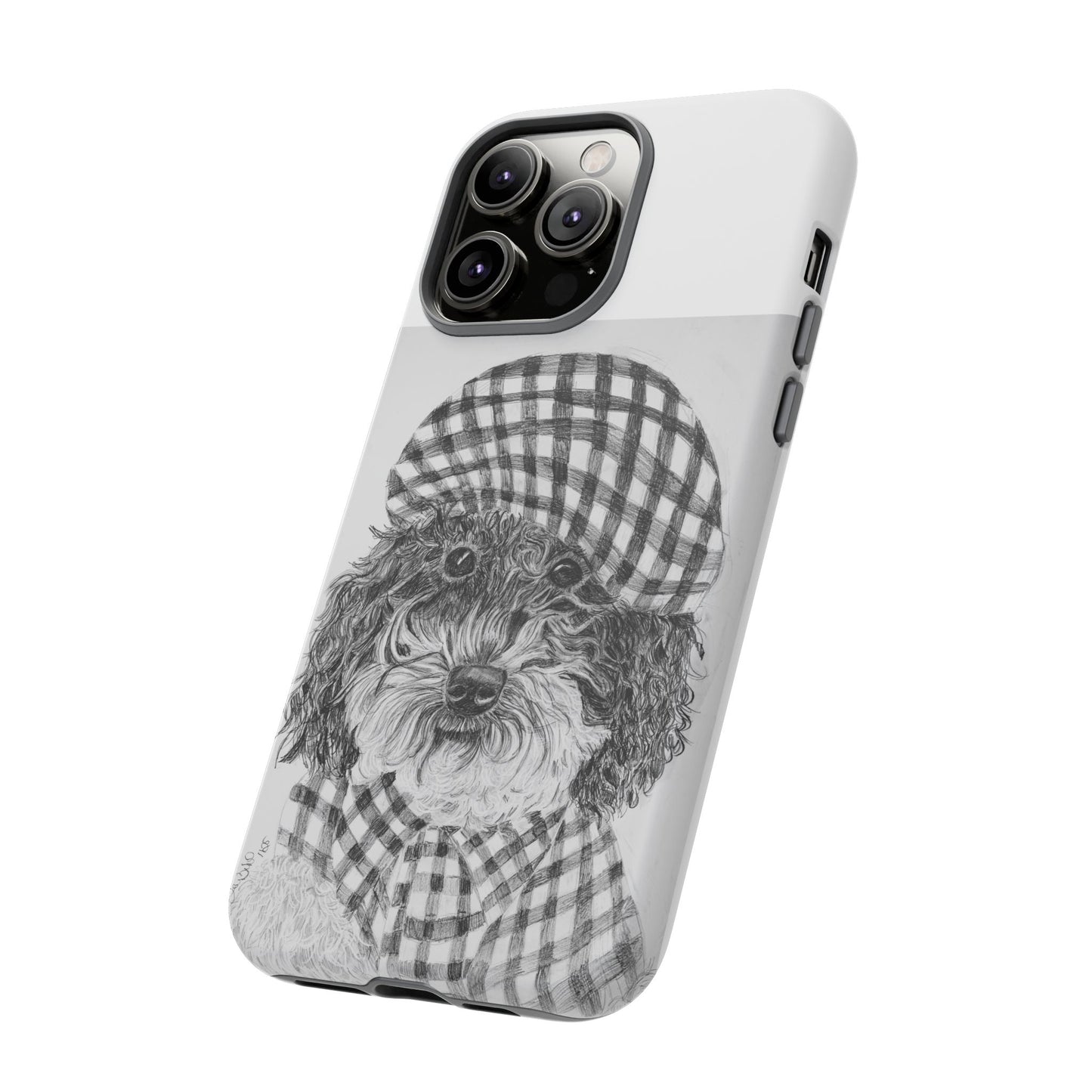 Cute Dog Phone Case — Flannel Elmer  in Plaid Hat