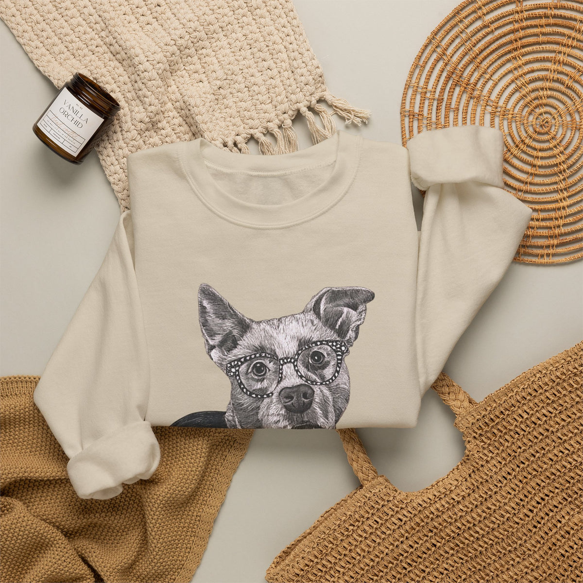 Rescue Dog Crewneck Sweatshirt — "Glenn Powell" Adopt Don’t Shop Design