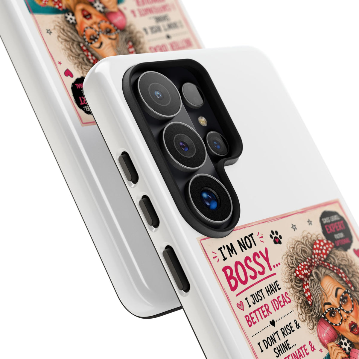 Perky Pearl and Latte Phone Case — "I'm Not Bossy" Funny Dog Lover & Sarcastic Woman Protective Tough Case
