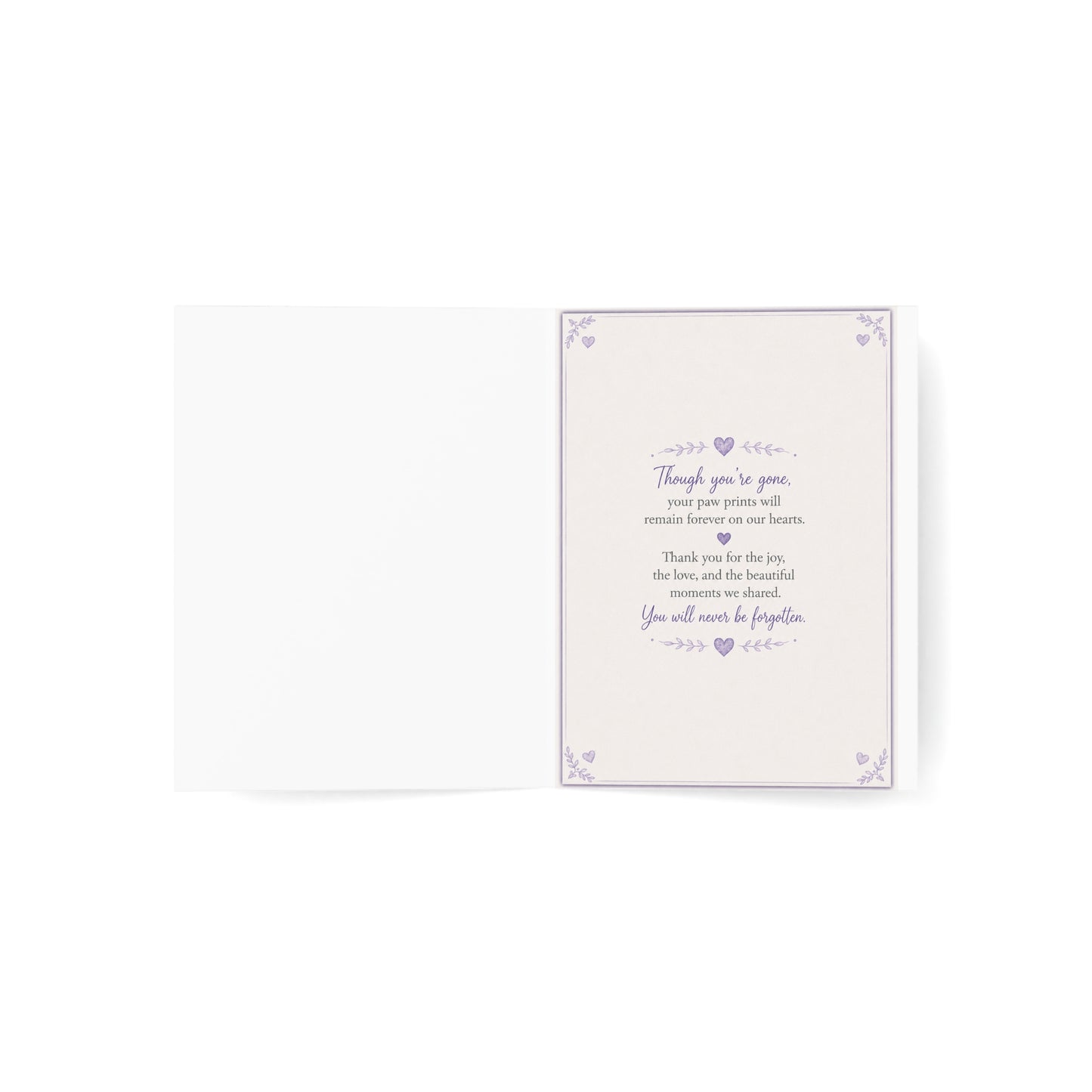 In Loving Memory Pet Sympathy Greeting Card — Butterfly Dog Memorial Card (1/10/30/50 pcs)