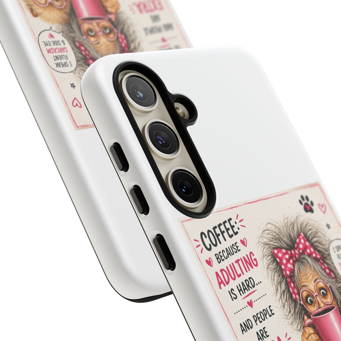 Perky Pearl and LattePhone Case — Funny "Adulting Is Hard" Cozy Design