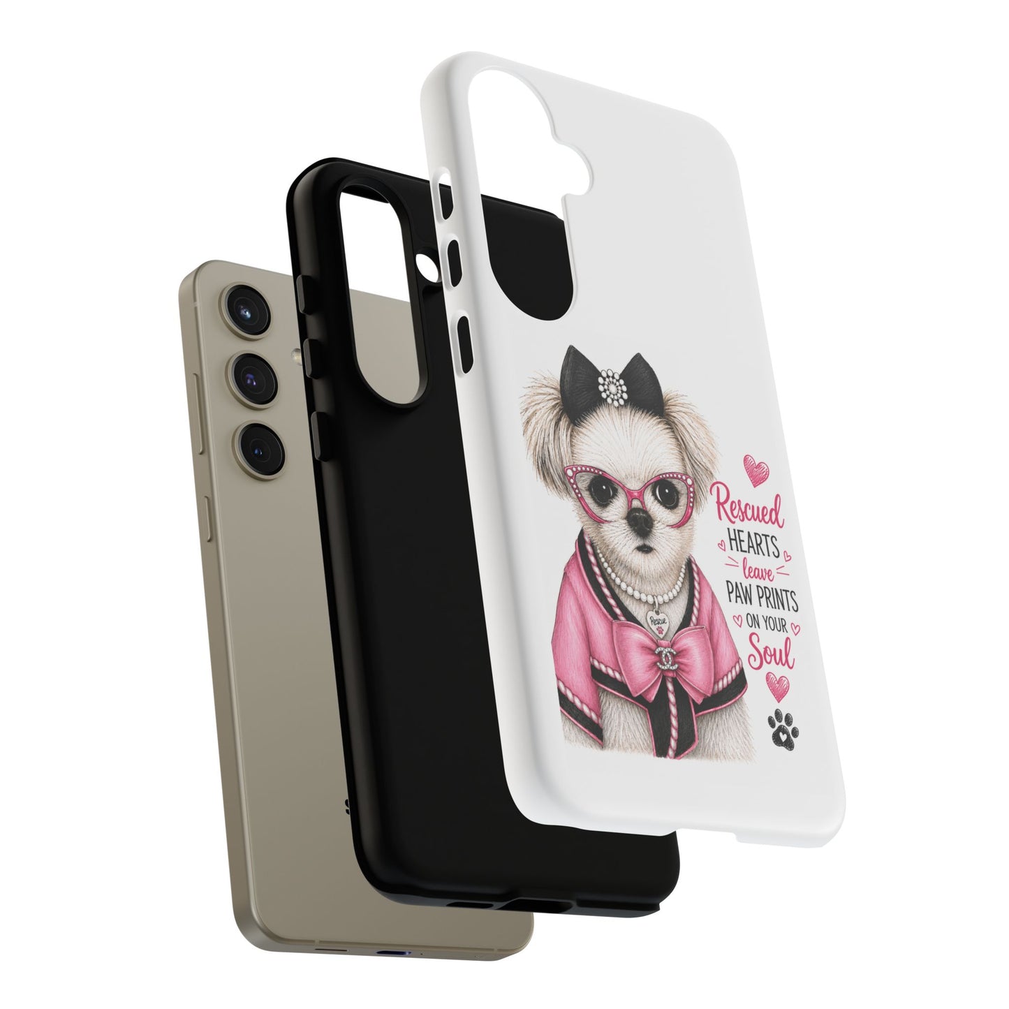 Rescued Hearts Paw Prints Phone Case