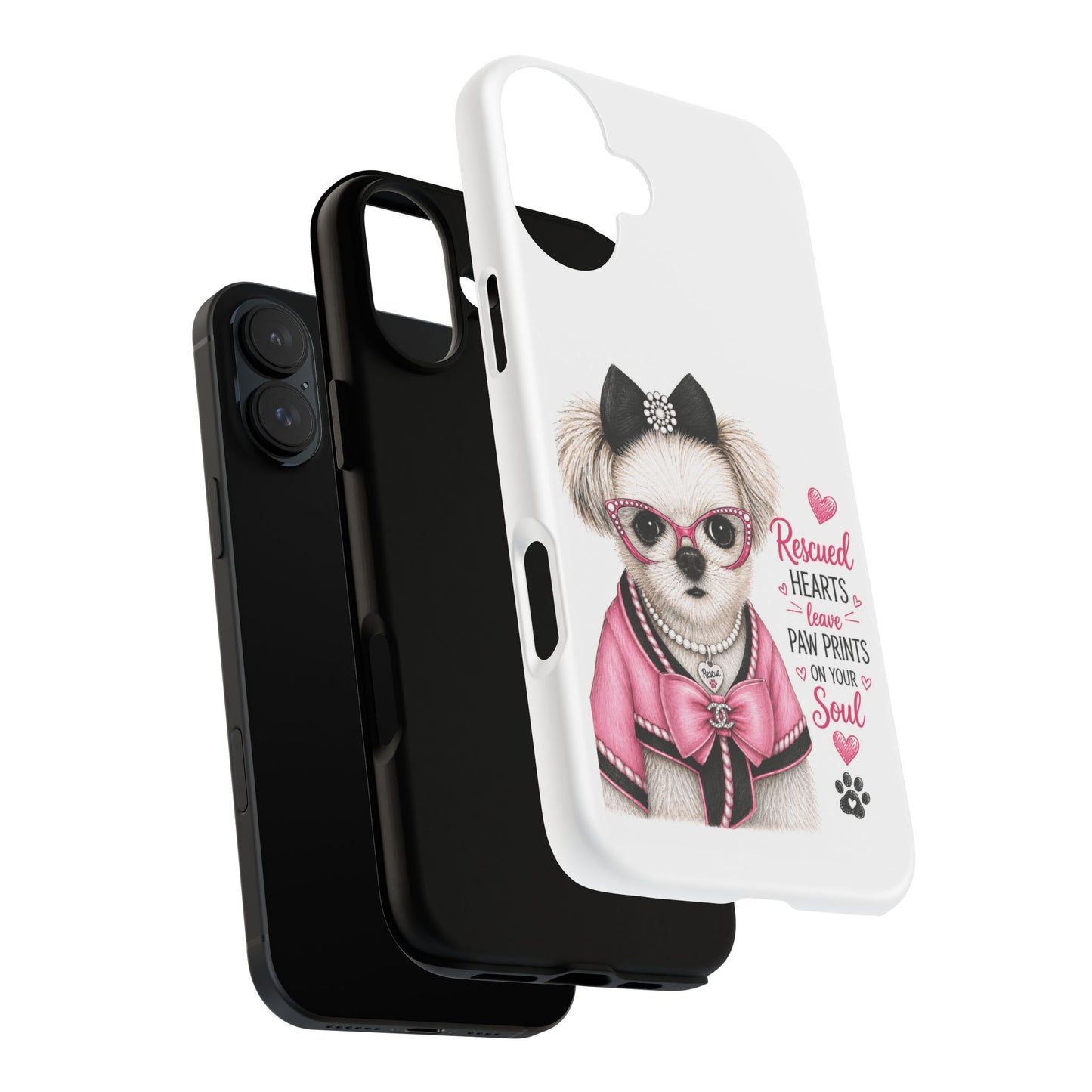 Rescued Hearts Paw Prints Phone Case