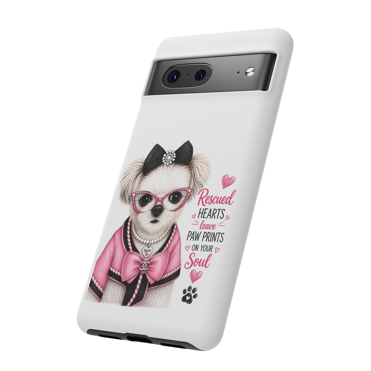 Rescued Hearts Paw Prints Phone Case