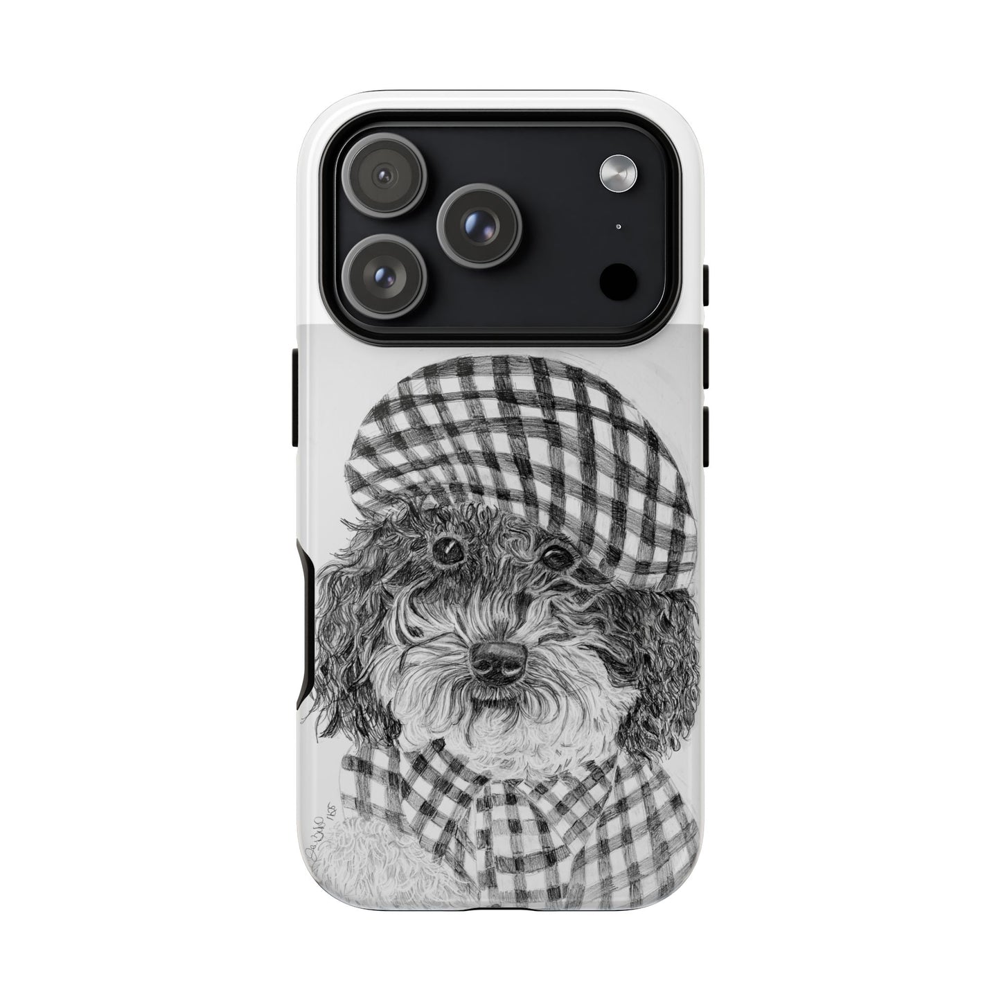Cute Dog Phone Case — Flannel Elmer  in Plaid Hat