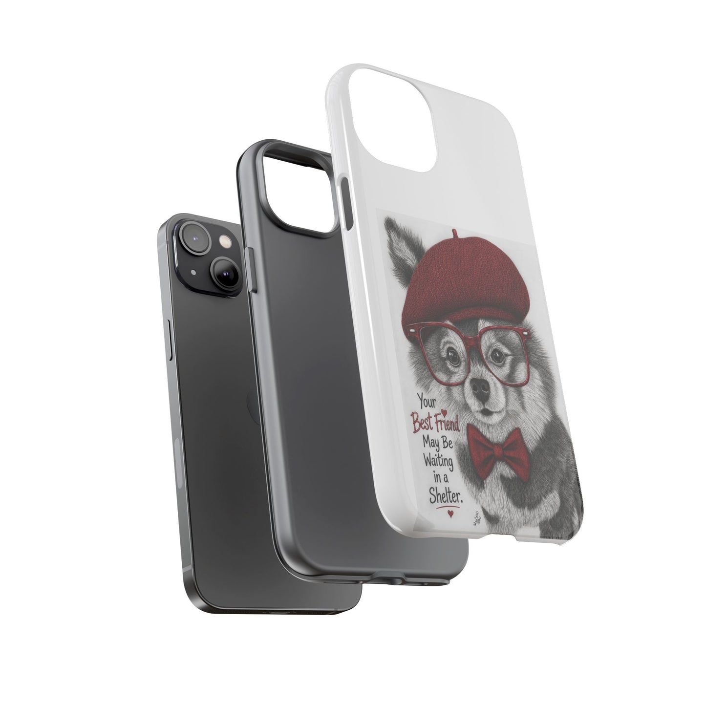 Rescue Pup Art Phone Case – "Your Best Friend May Be Waiting in a Shelter"