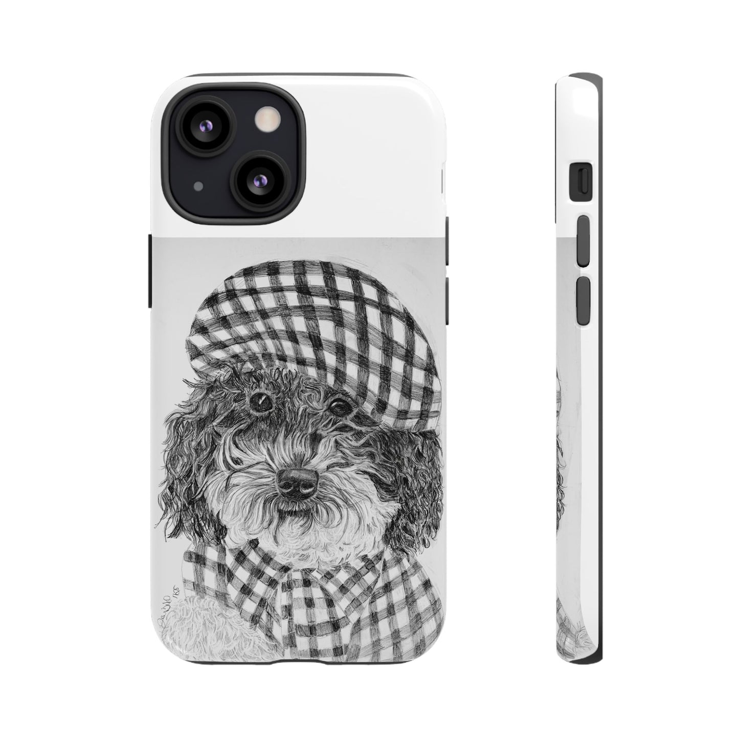Cute Dog Phone Case — Flannel Elmer  in Plaid Hat