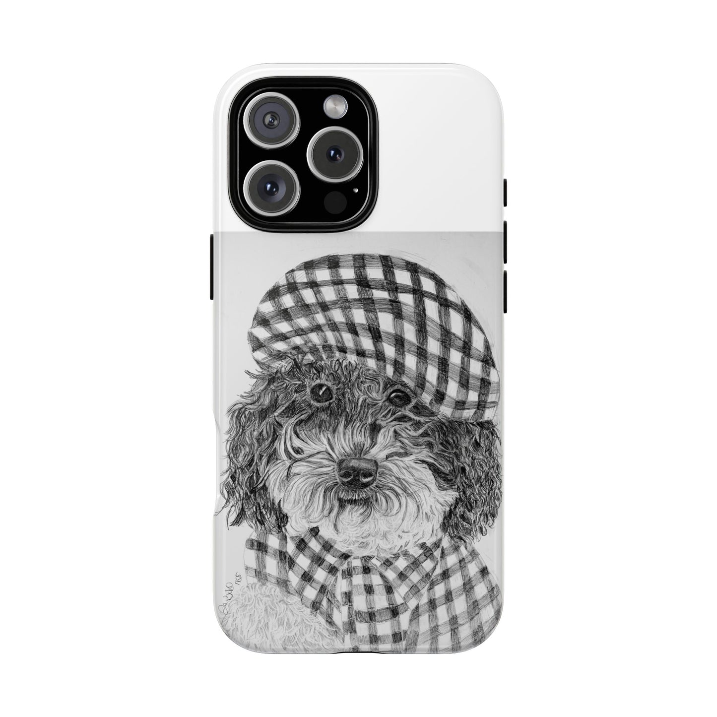 Cute Dog Phone Case — Flannel Elmer  in Plaid Hat