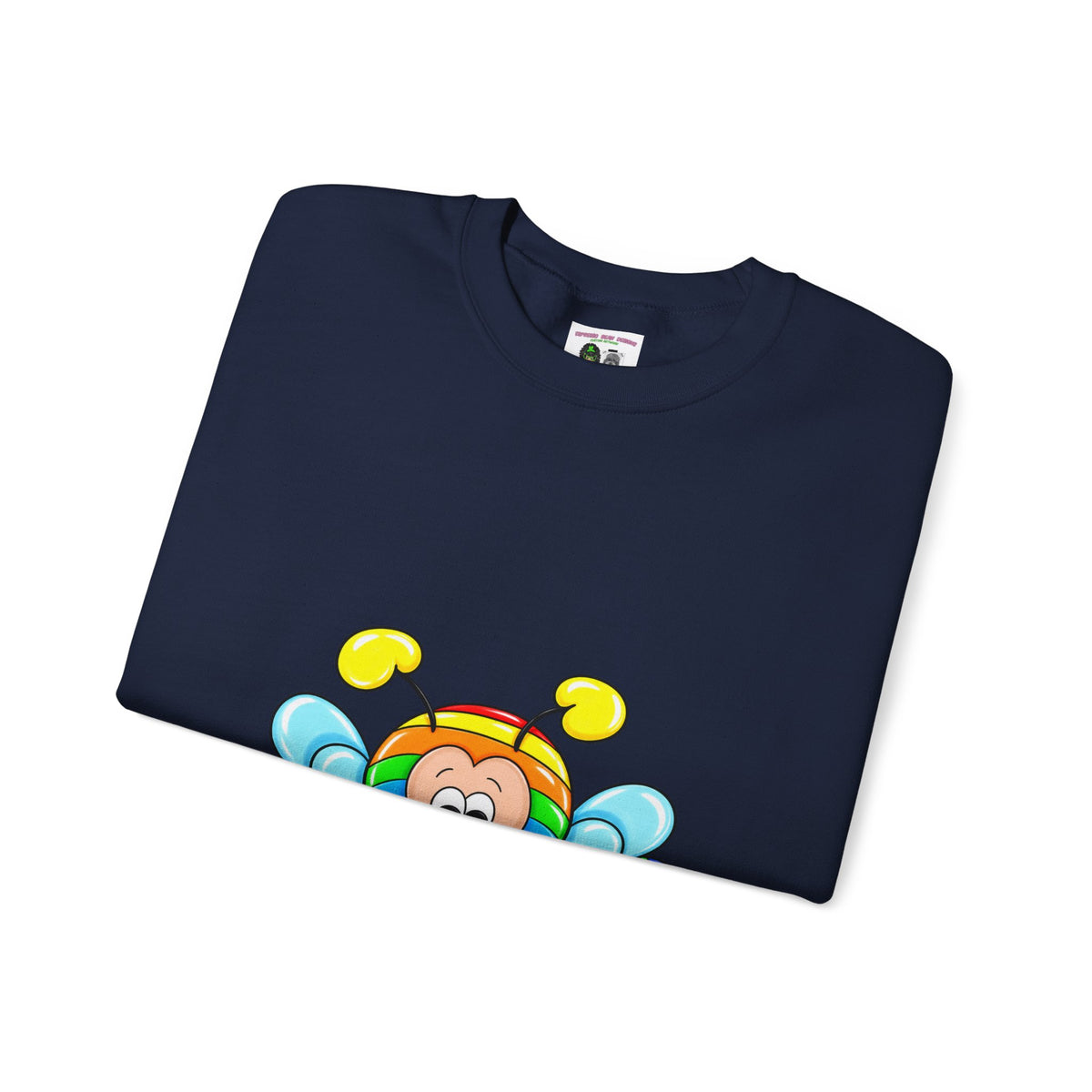 Tired Love bug  Crewneck Sweatshirt — Colorful Rainbow Cute Graphic