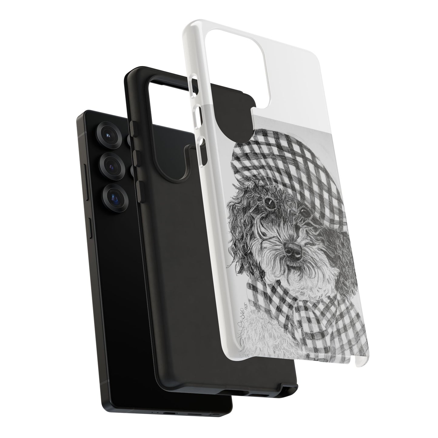 Cute Dog Phone Case — Flannel Elmer  in Plaid Hat